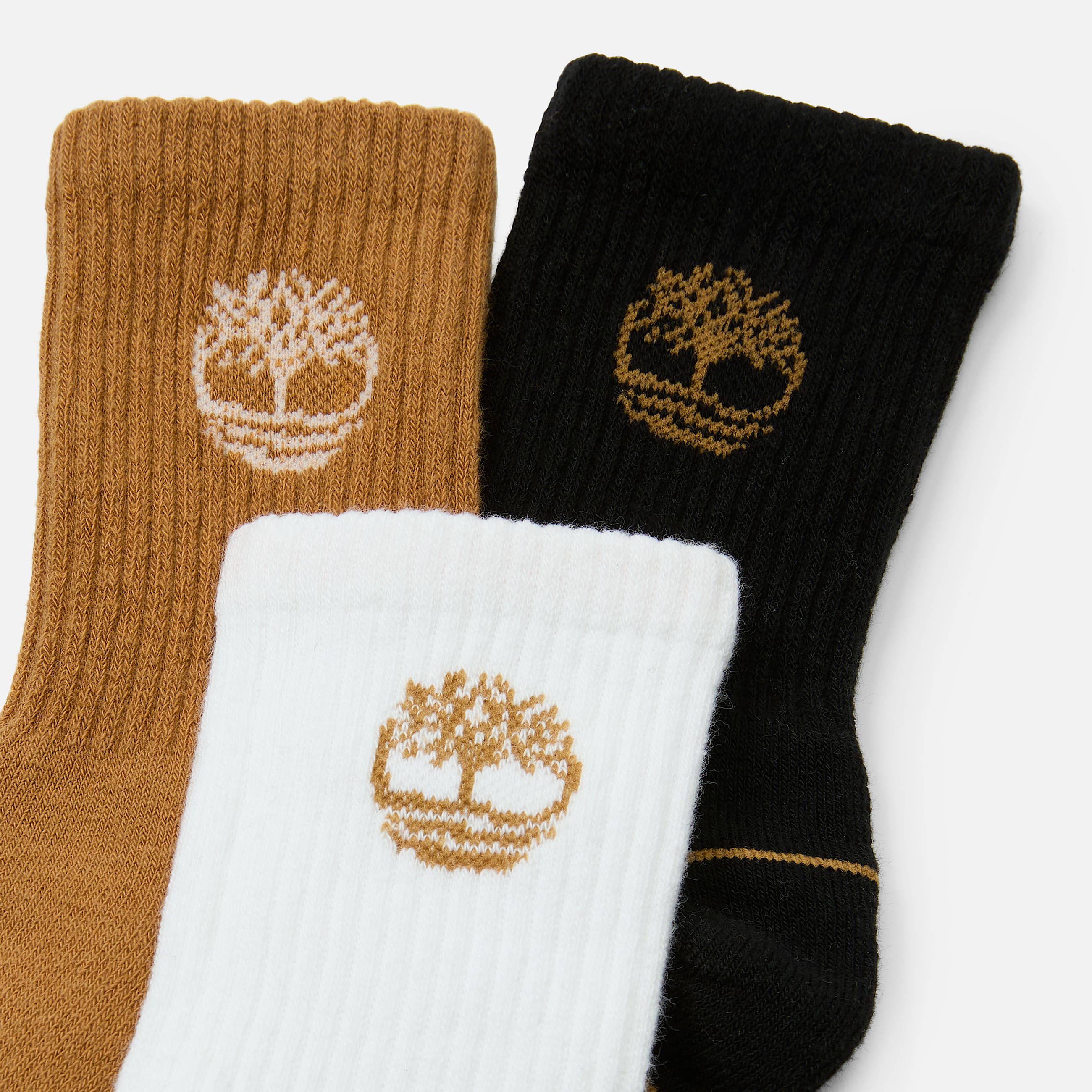 Kids Bowden 3Pack Tree Logo FullCushion Crew Sock TBL Wheat ALT1