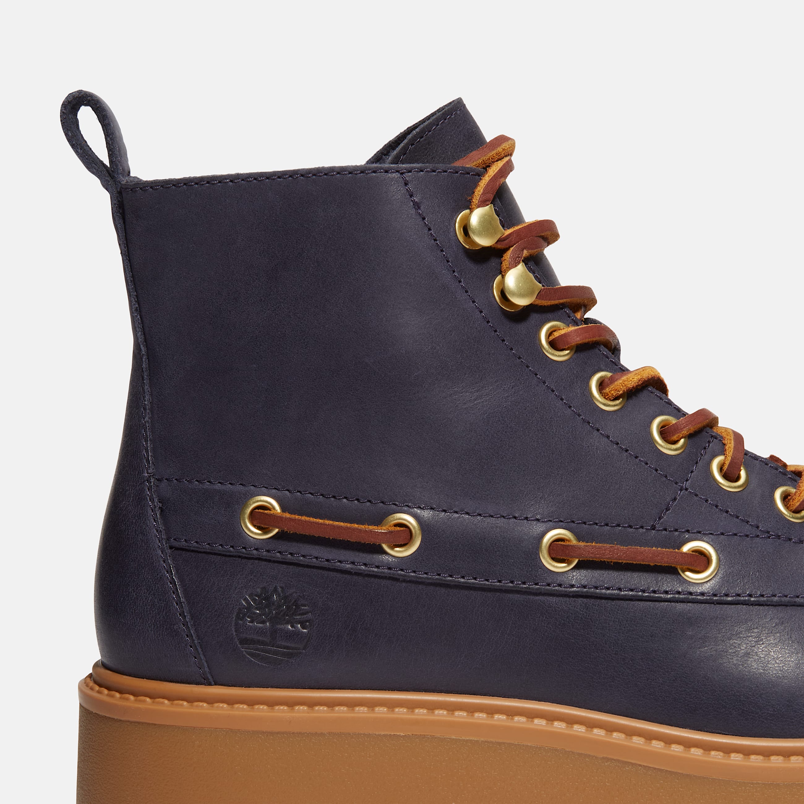 Womens Stone Street Platform Kiltie Boot TBL Dark Blue FullGrain ALT7