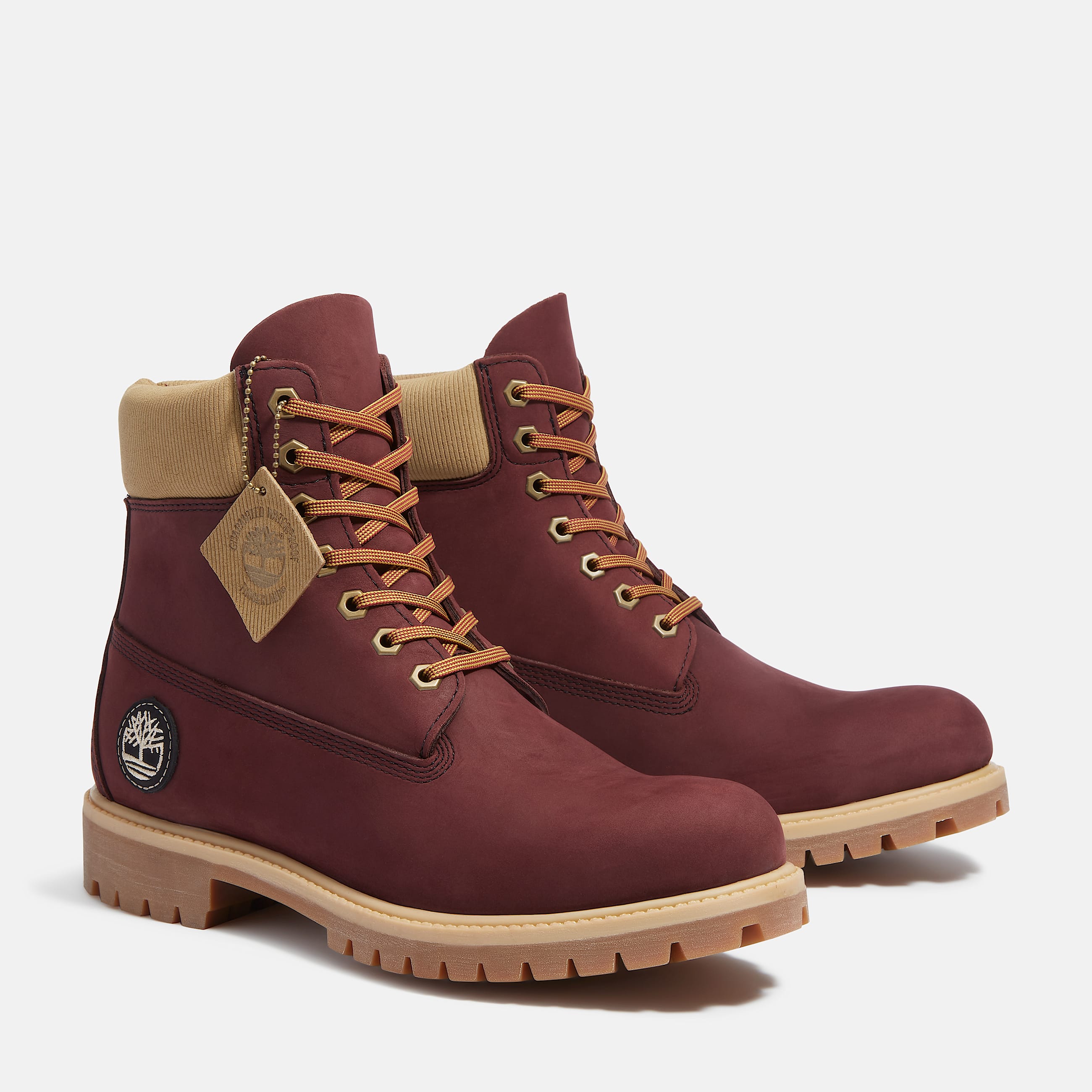 Mens Timberland Premium 6Inch Waterproof Boot TBL Burgundy Nubuck ALT4