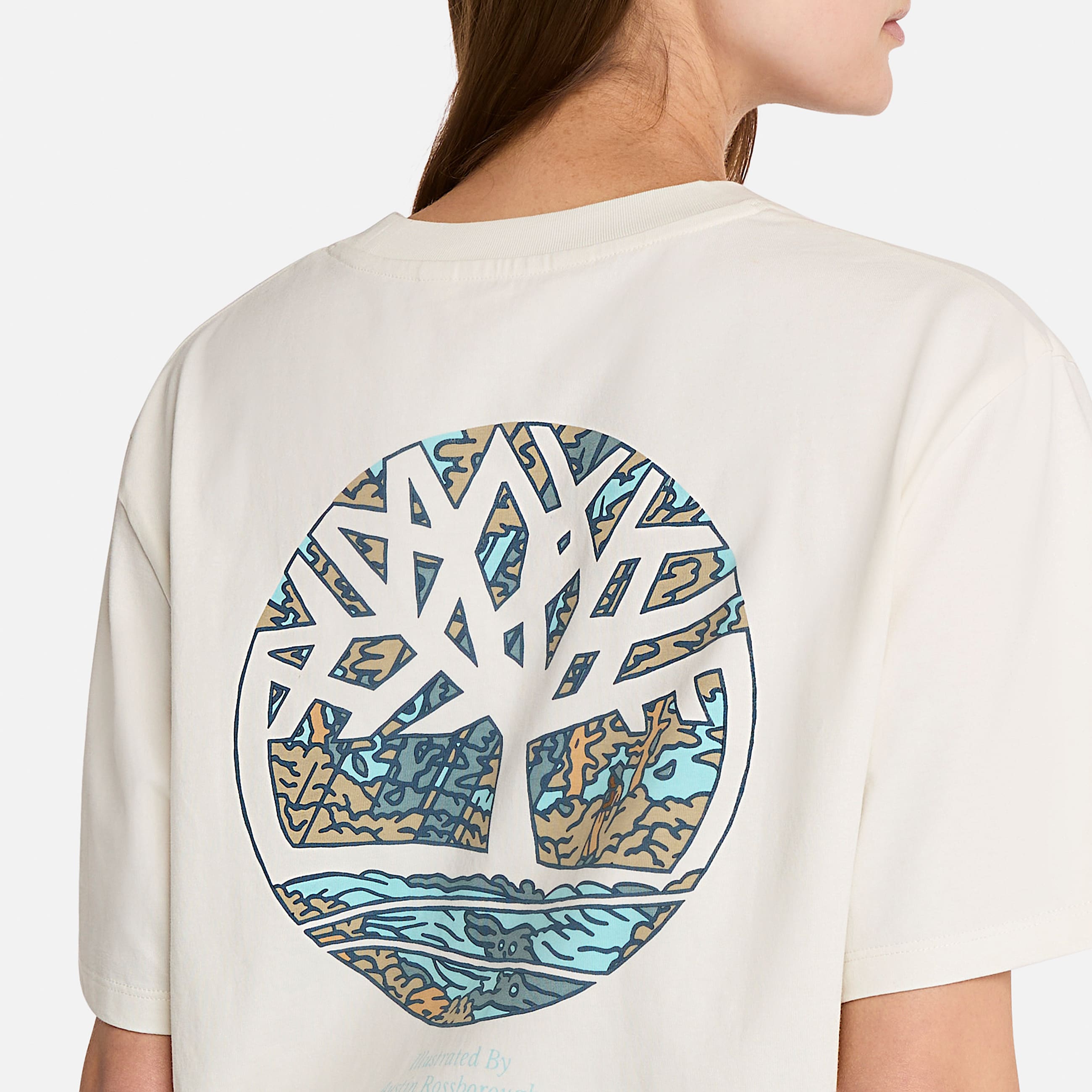 Illustrated Tree Logo Back Graphic TShirt TBL Vintage White ALT3