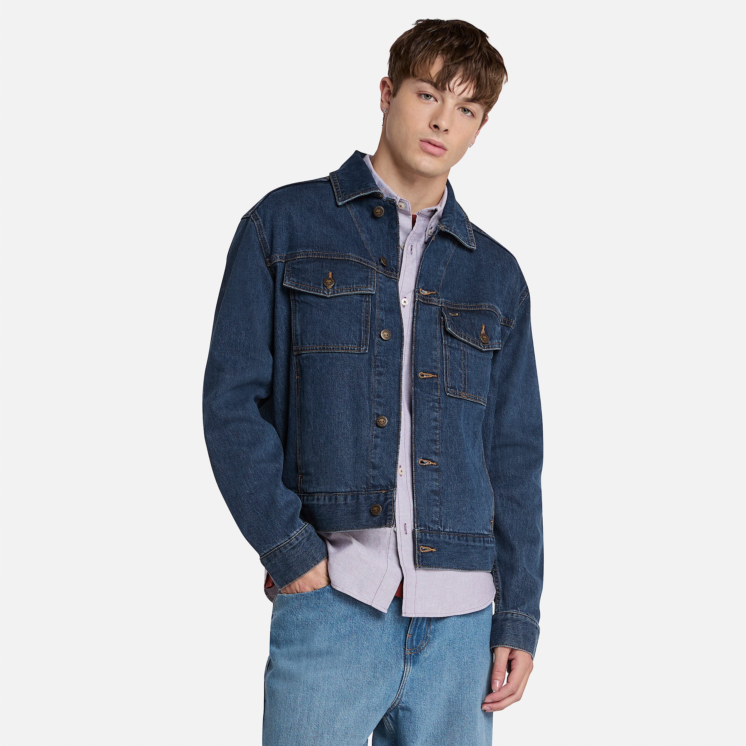 Mens Denim Jacket TBL Mid Indigo HERO