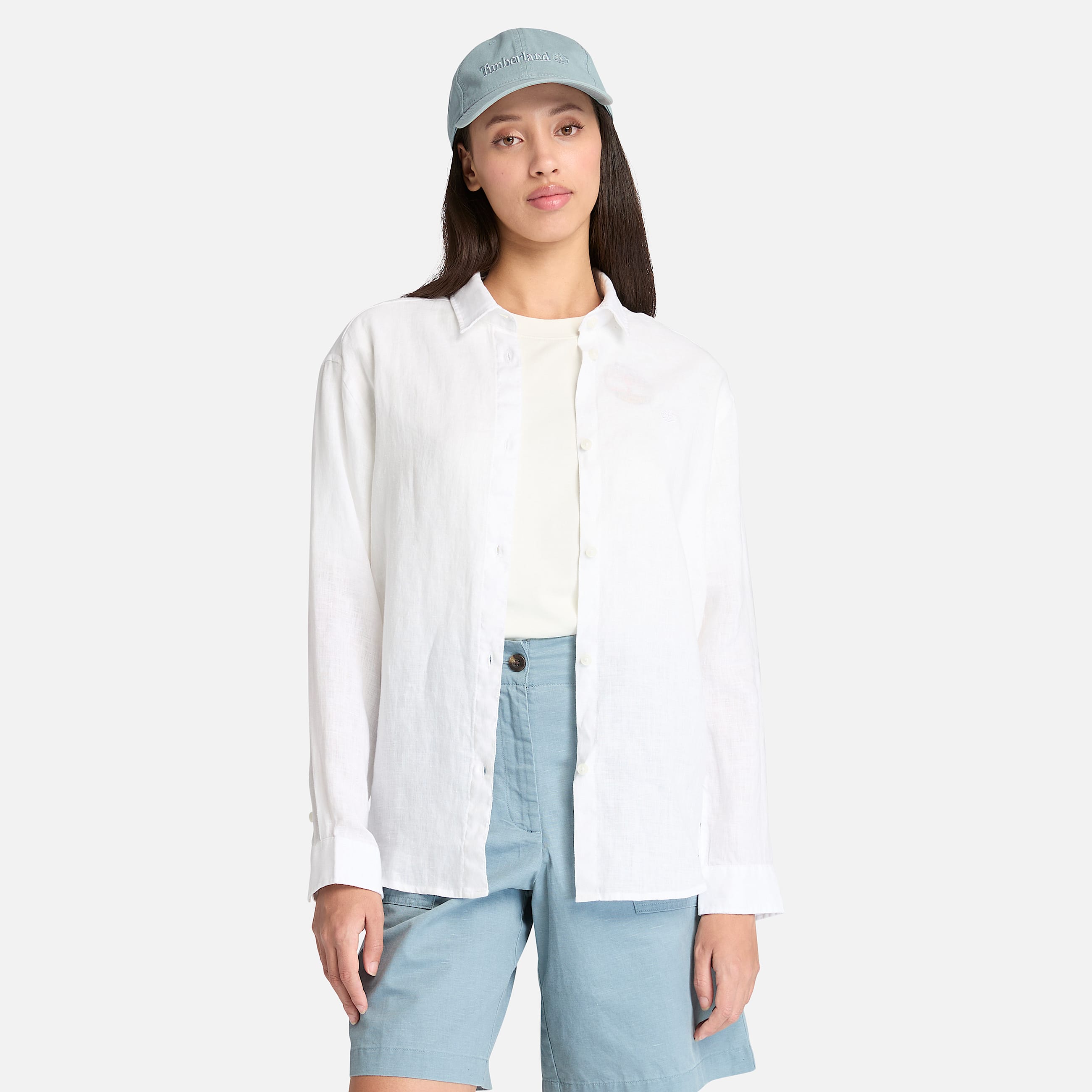 Womens Linen Shirt TBL White HERO