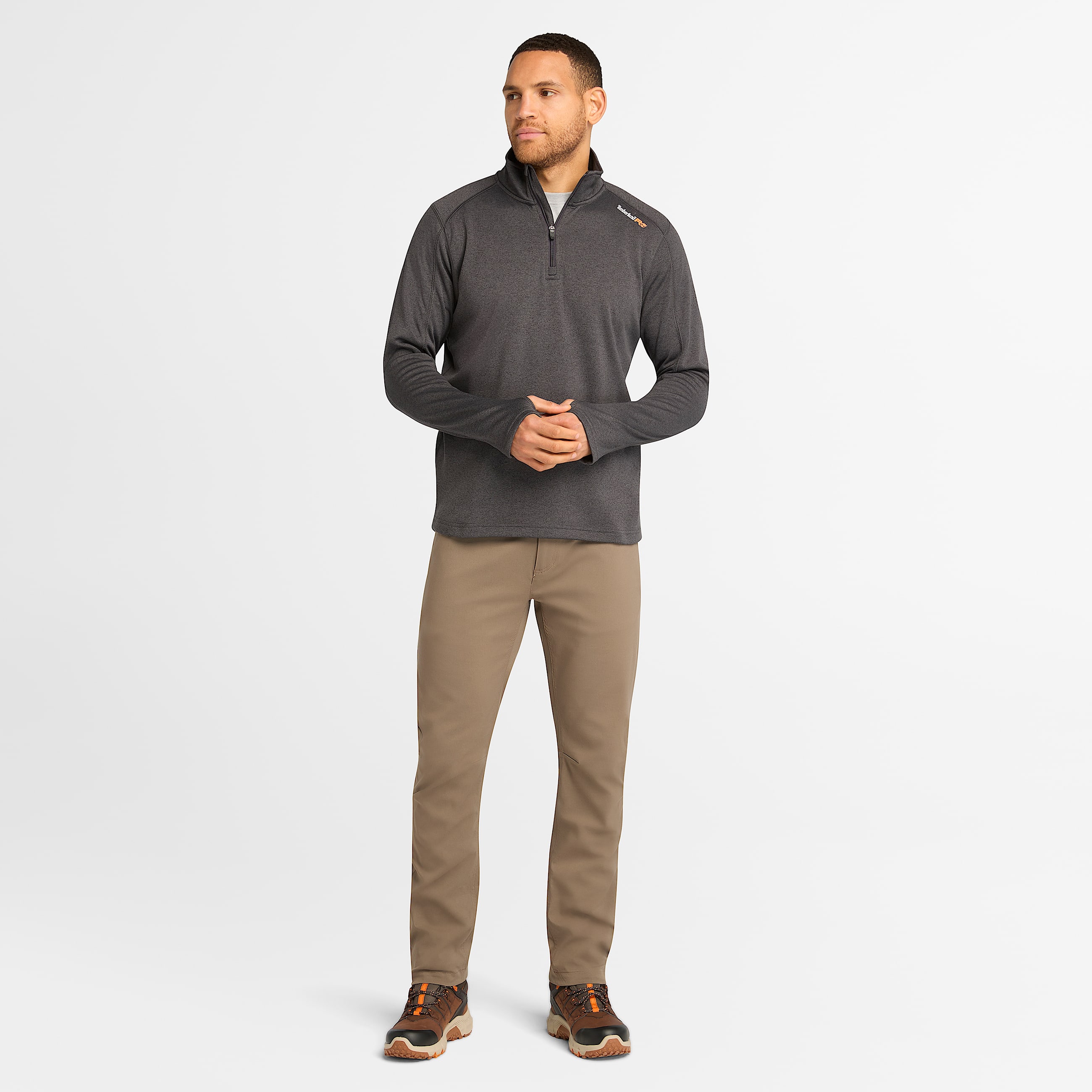 Mens Timberland PRO Understory QuarterZip Fleece Shirt TBL Dark Charcoal Heather ALT1