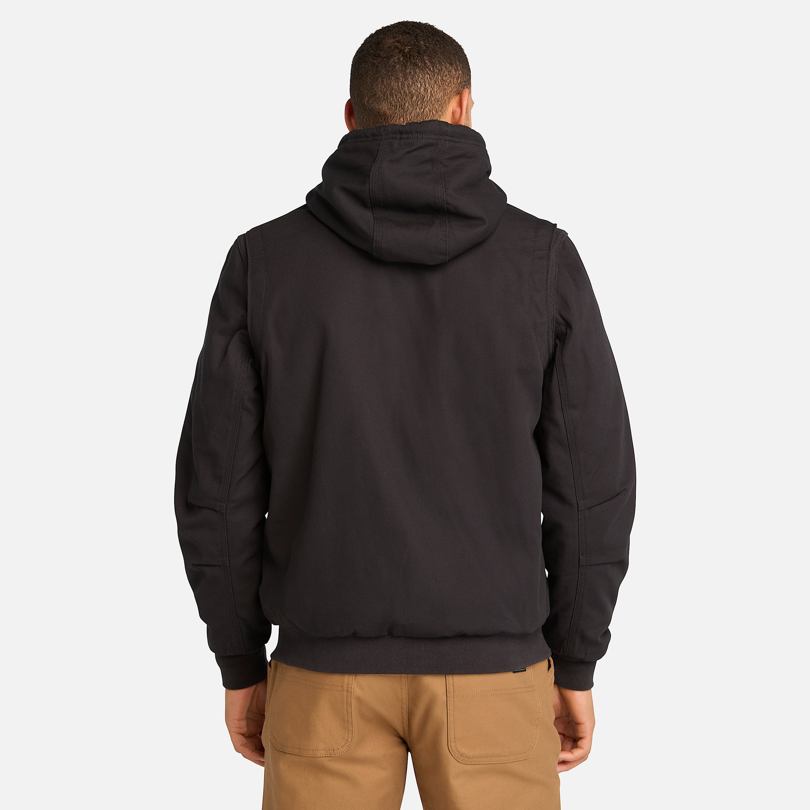 Mens Timberland PRO Gritman FleeceLined Hooded Canvas Jacket TBL Jet Black ALT9