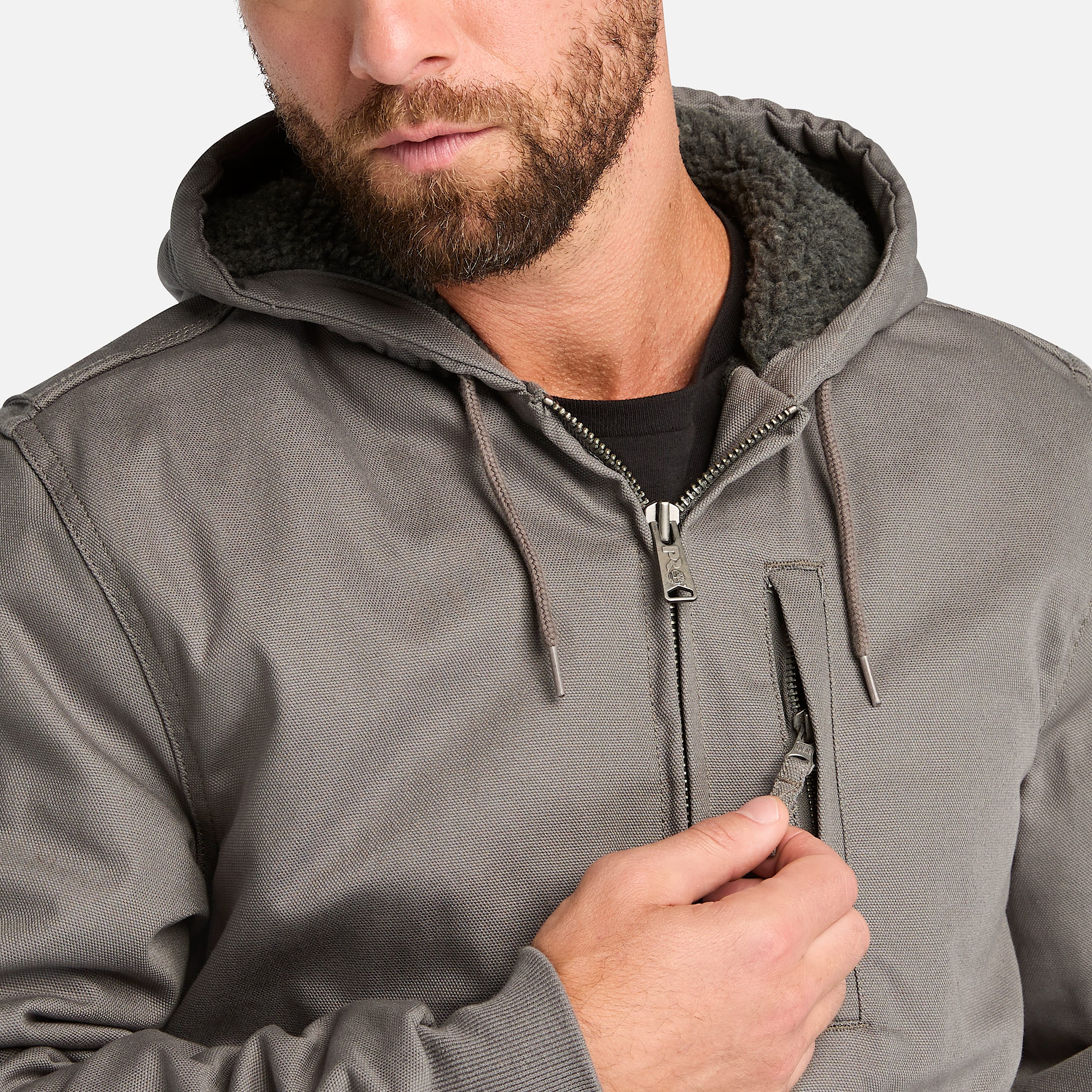Mens Timberland PRO Gritman FleeceLined Hooded Canvas Jacket TBL Pewter ALT3