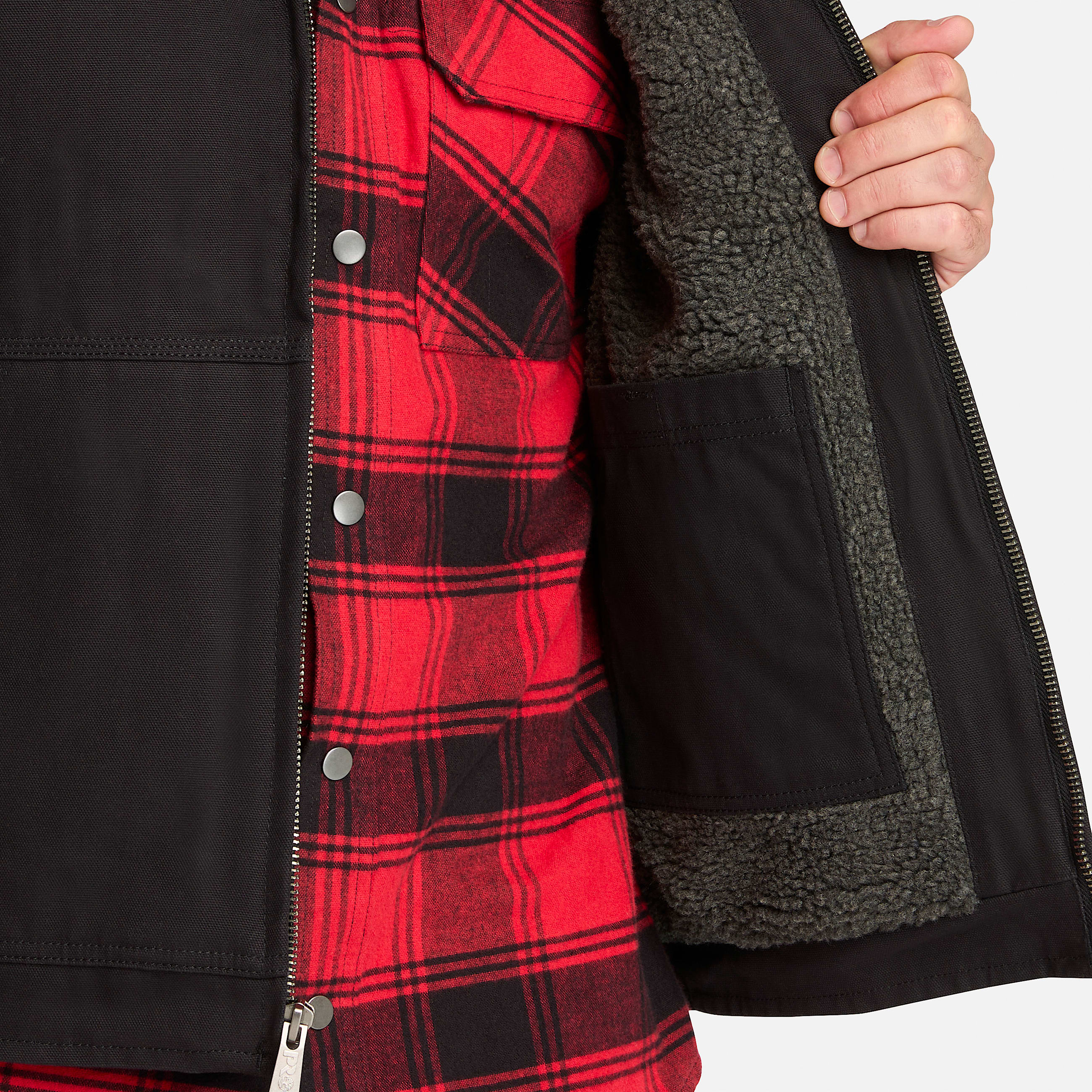 Mens Timberland PRO Gritman FleeceLined Canvas Vest TBL Jet Black ALT3