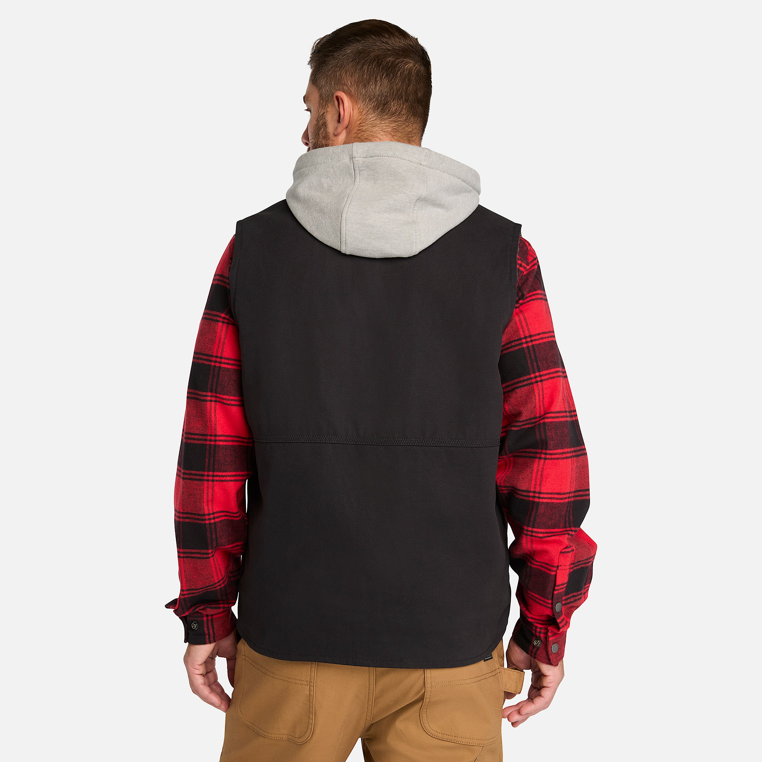 Mens Timberland PRO Gritman FleeceLined Canvas Vest TBL Jet Black ALT9