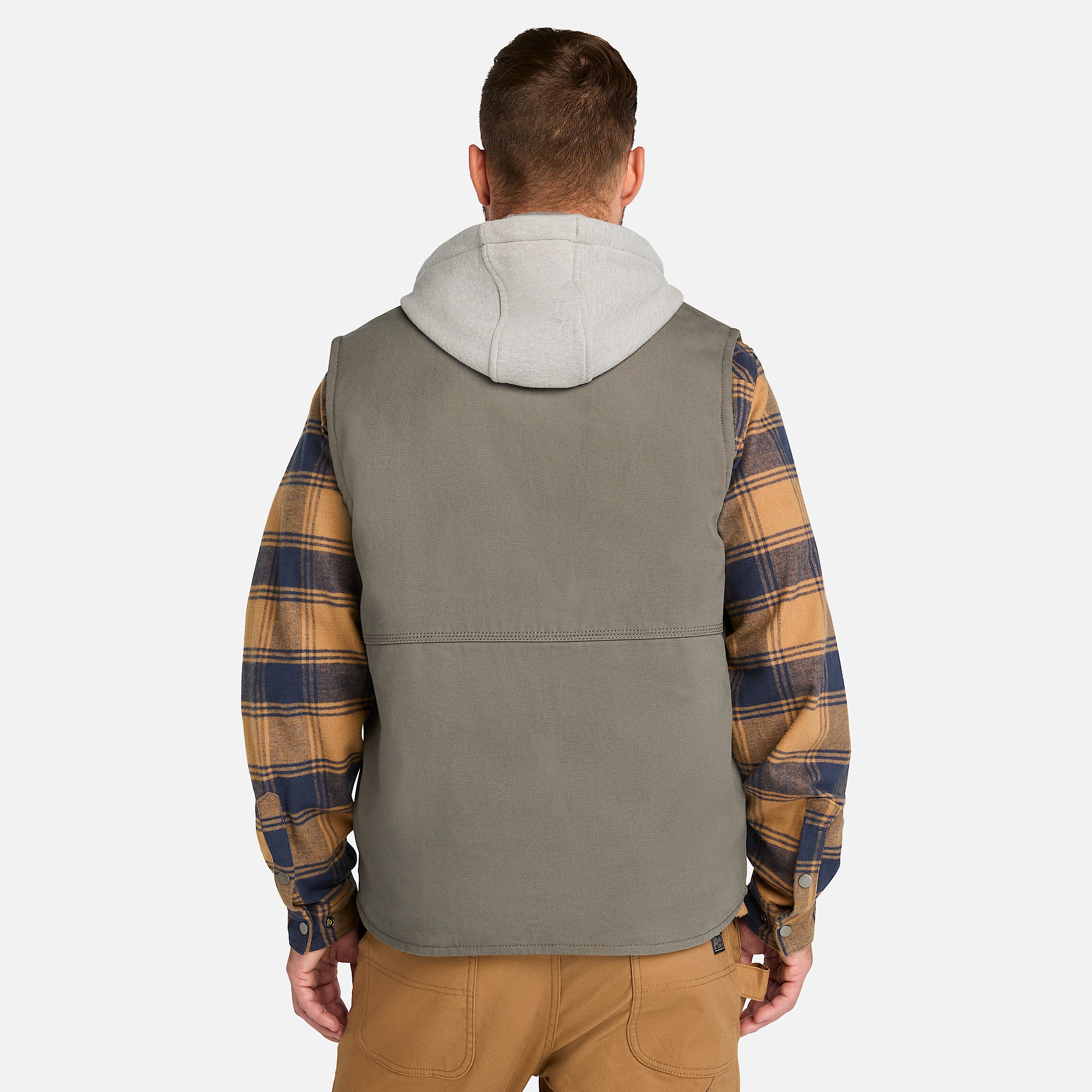 Mens Timberland PRO Gritman FleeceLined Canvas Vest TBL Pewter ALT9