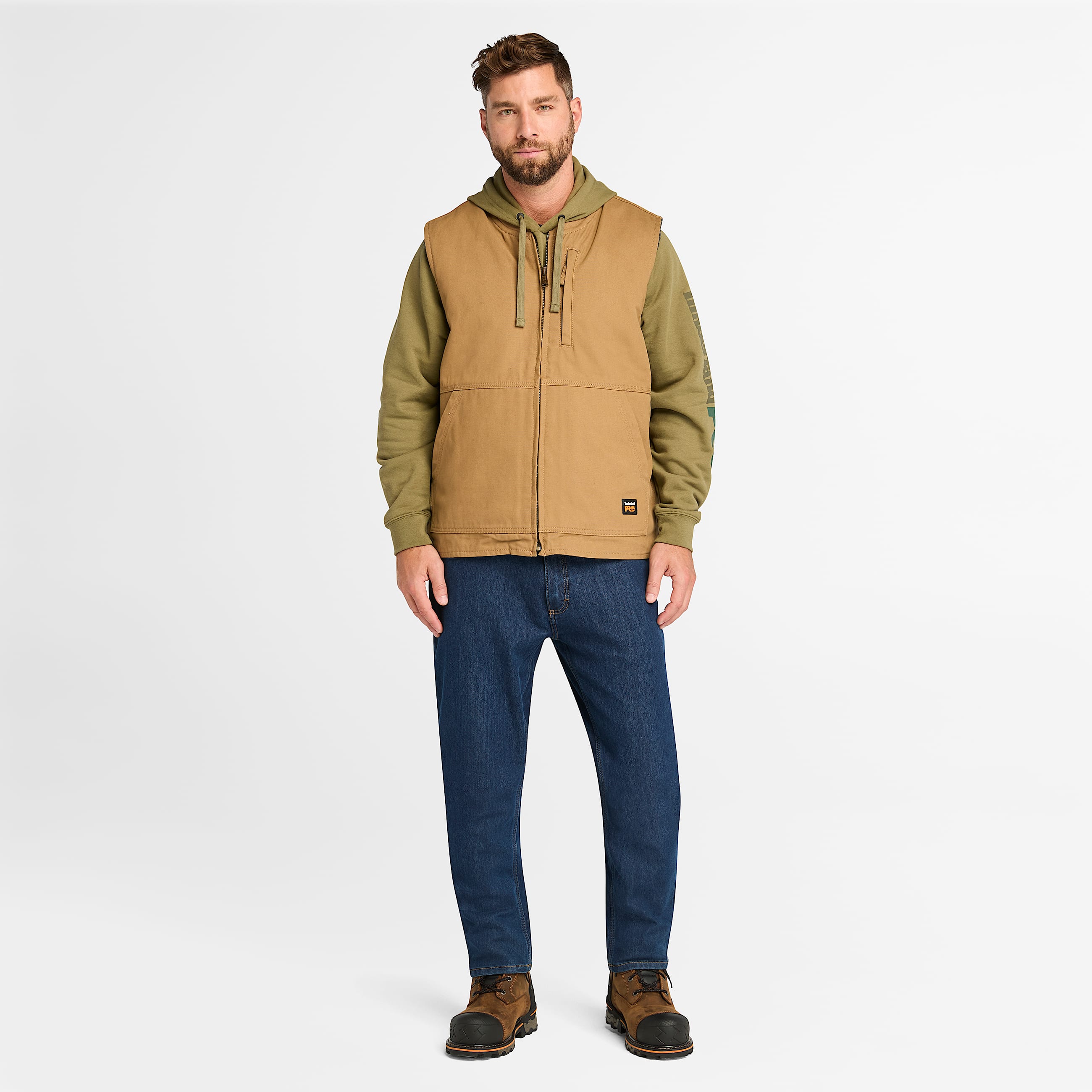 Veste en toile double Timberland PRO Gritman pour hommes TBL Dark Wheat ALT1