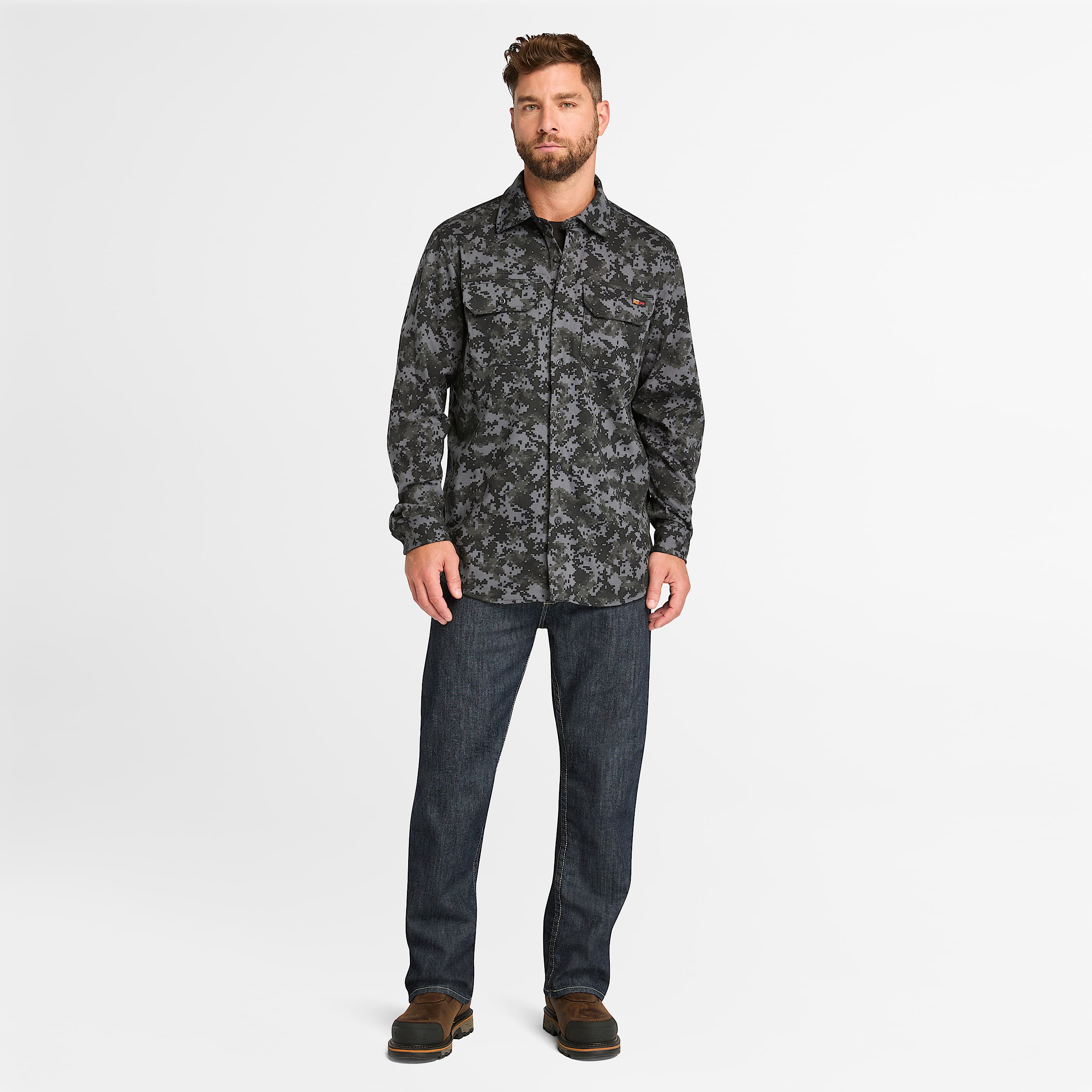 Mens Timberland PRO GritNGrind FlameResistant Flex Denim Work Jeans TBL FlameResistant Dark Wash ALT1