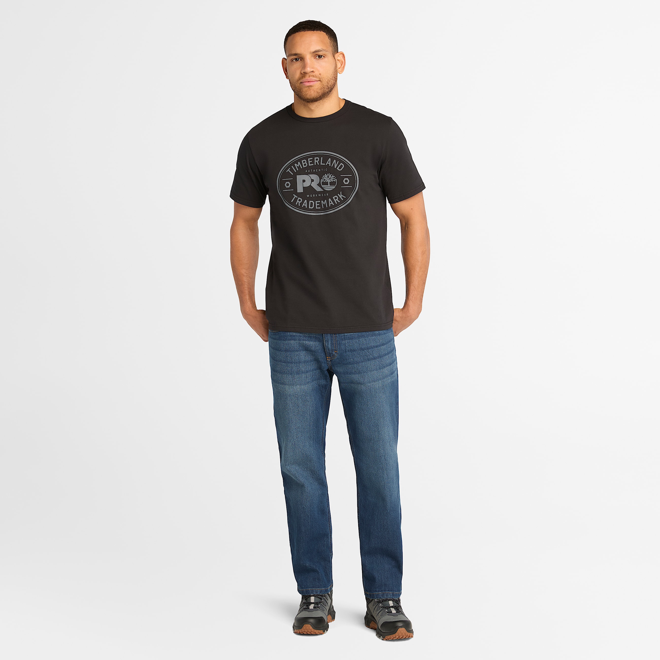 Mens Timberland PRO Ballast Flex Denim Work Jeans TBL Dark Wash with Sanding ALT1