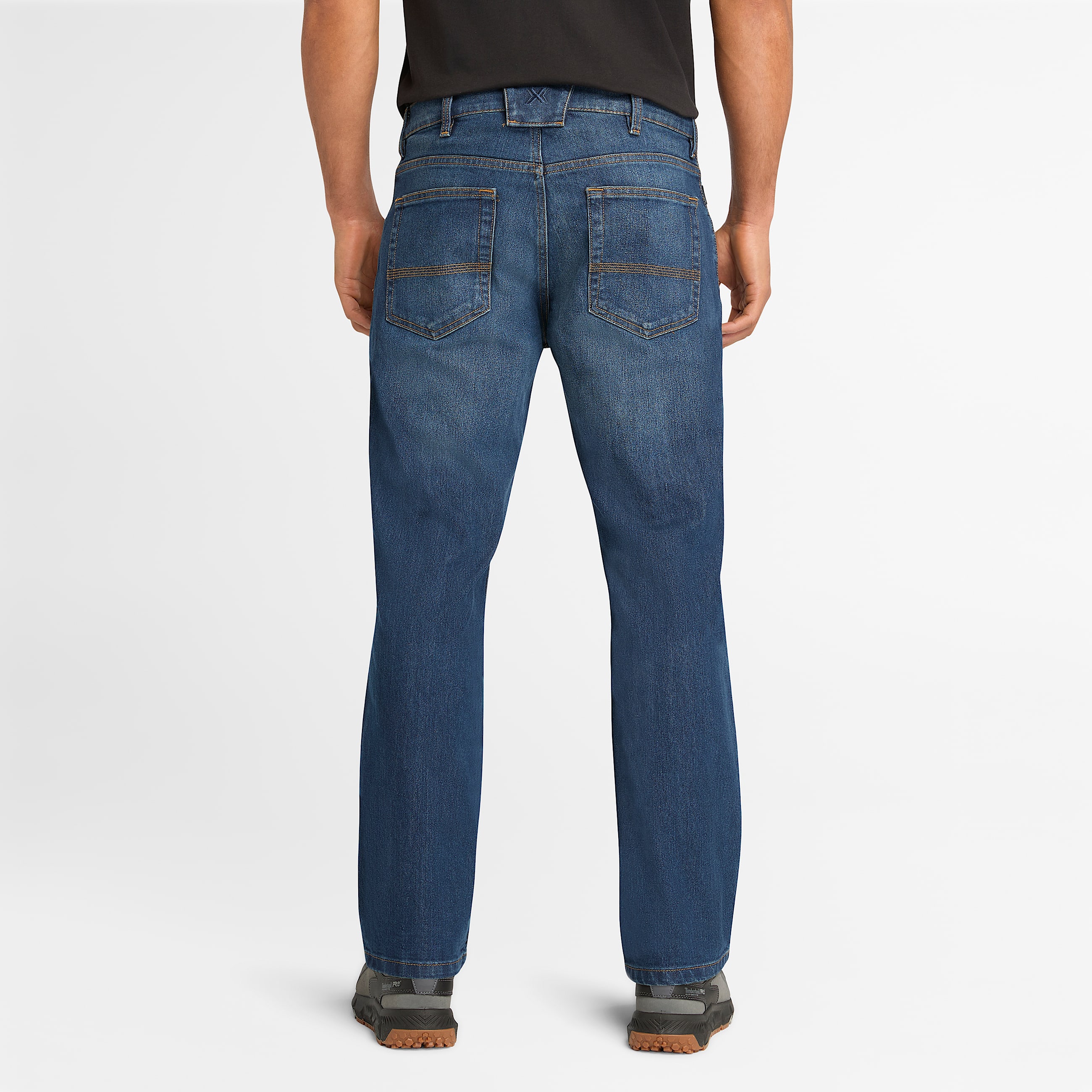 Mens Timberland PRO Ballast Flex Denim Work Jeans TBL Dark Wash with Sanding ALT9