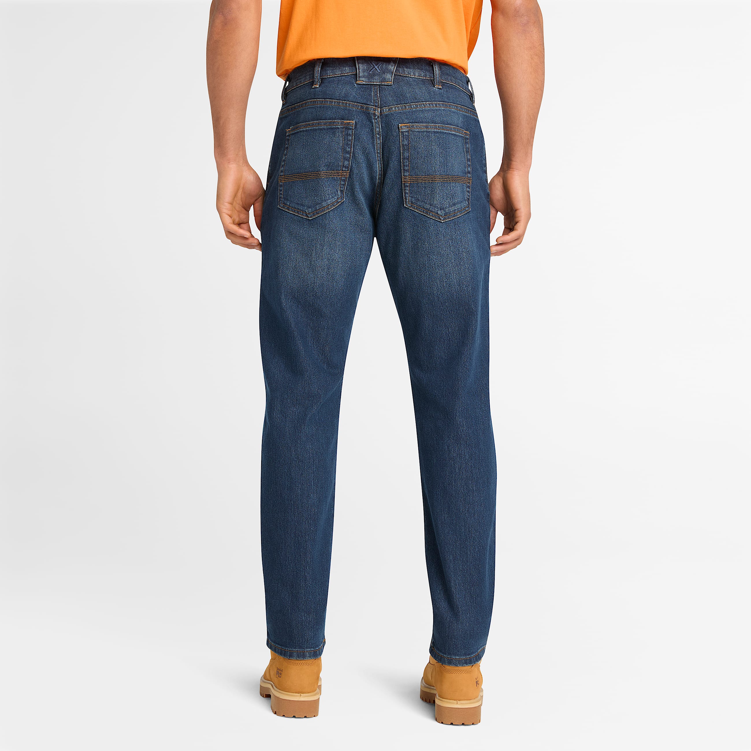 Mens Timberland PRO Ballast Athletic Fit Flex Denim Jeans TBL Dark Wash with Sanding ALT9