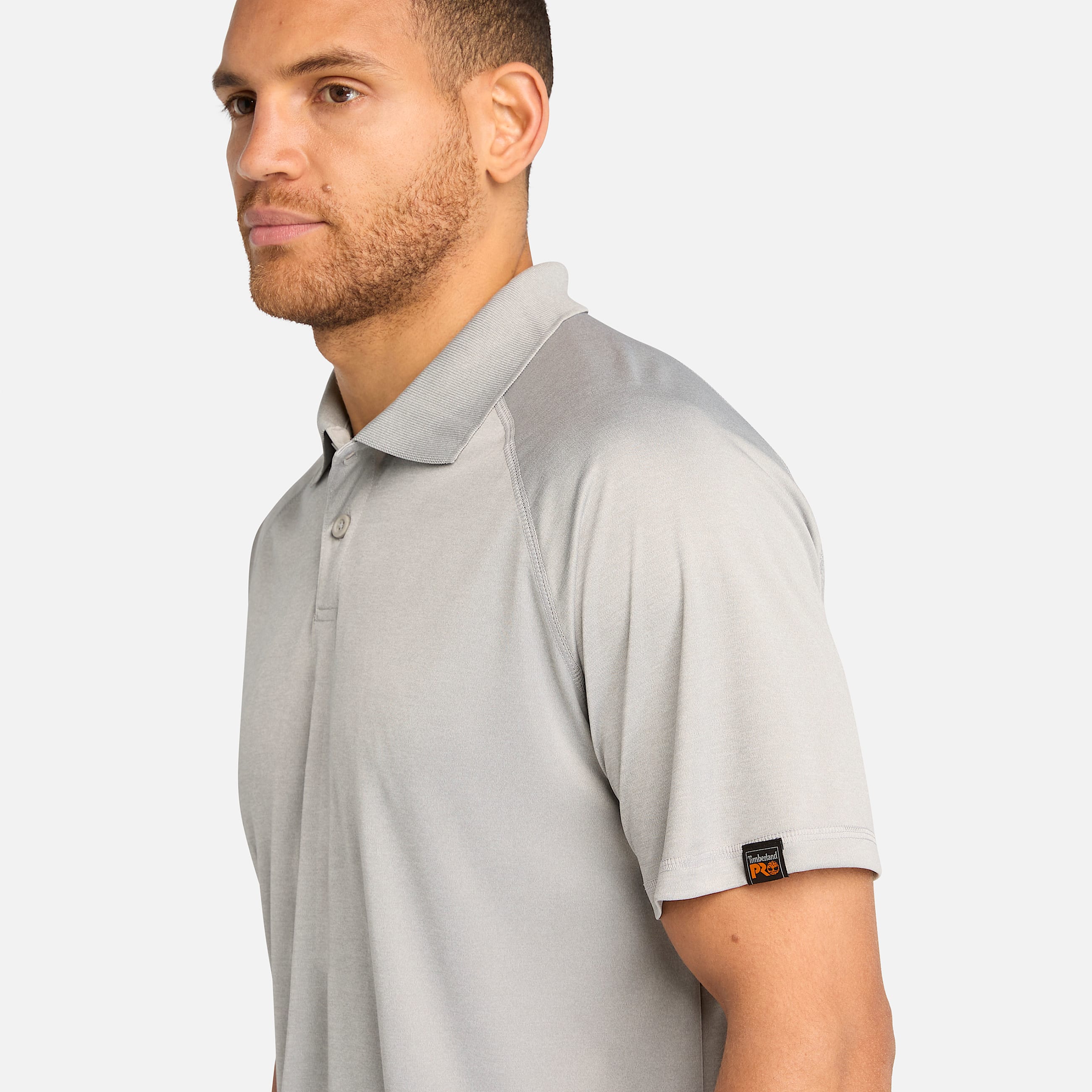 Mens Timberland PRO Wicking Good Polo Shirt TBL Medium Grey Heather ALT2