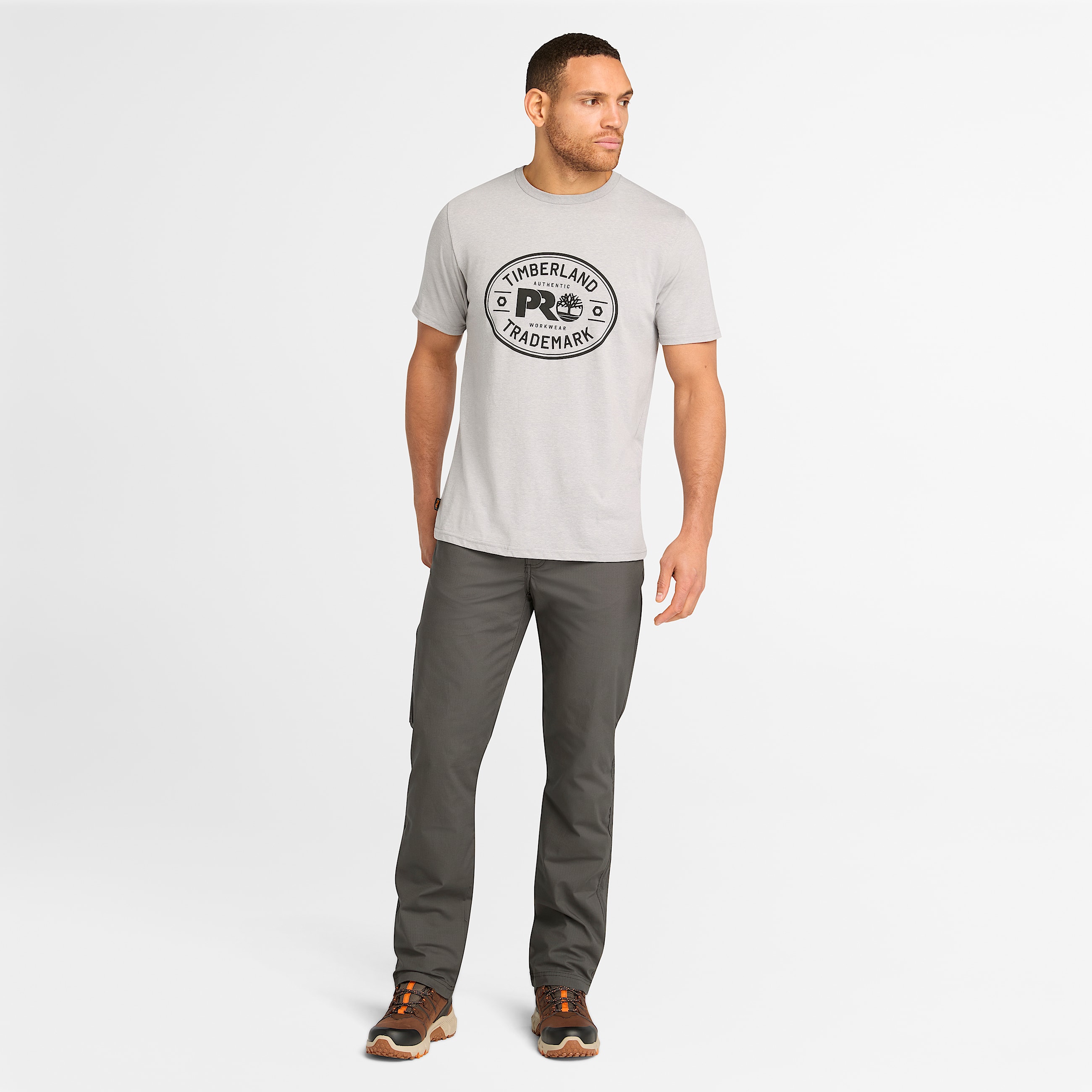 Mens Timberland PRO Trademark TShirt TBL Medium Grey Heather ALT1