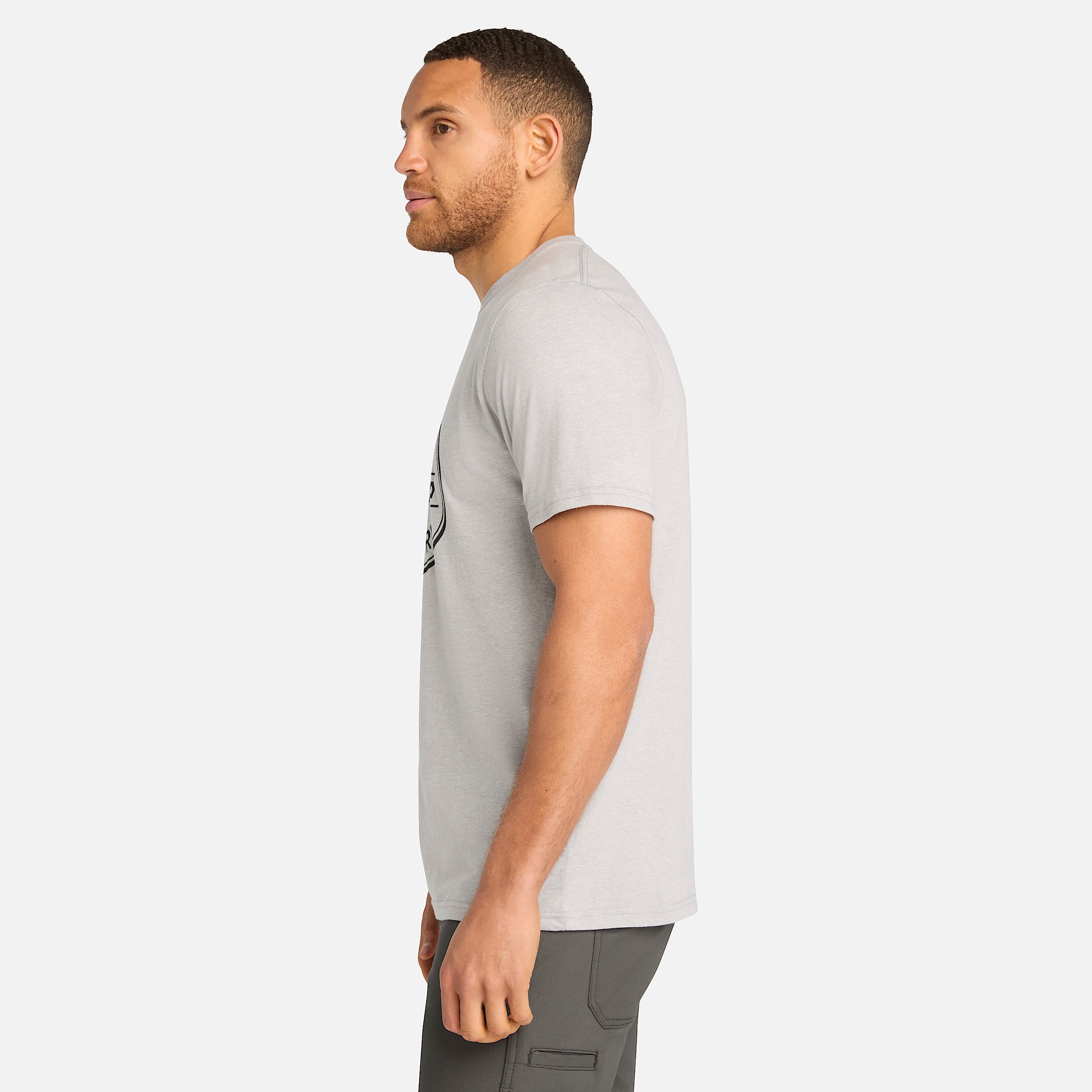 Mens Timberland PRO Trademark TShirt TBL Medium Grey Heather ALT8