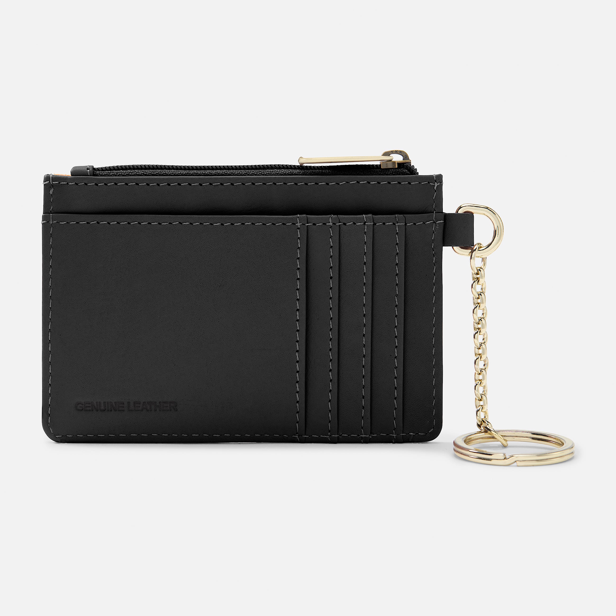 Leather Card Case Keyring TBL Black ALT1