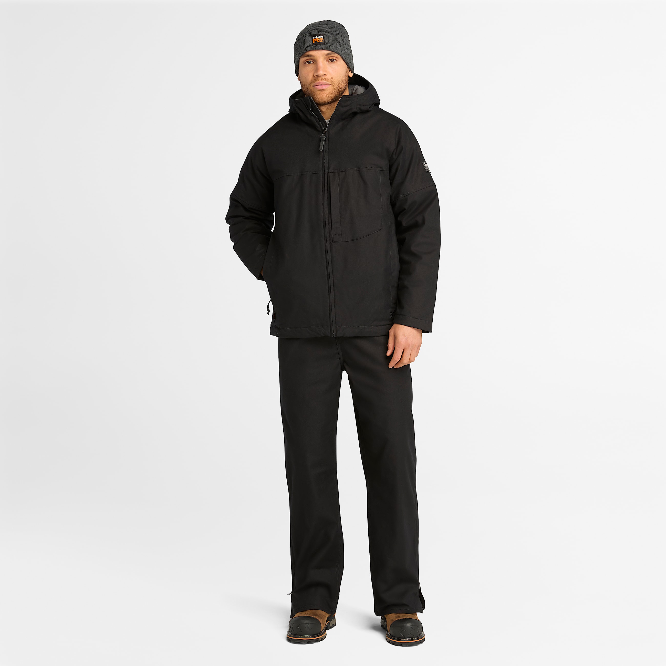 Chamarra con gorro Timberland PRO GritFlex Canvas para hombre TBL Negro ALT1