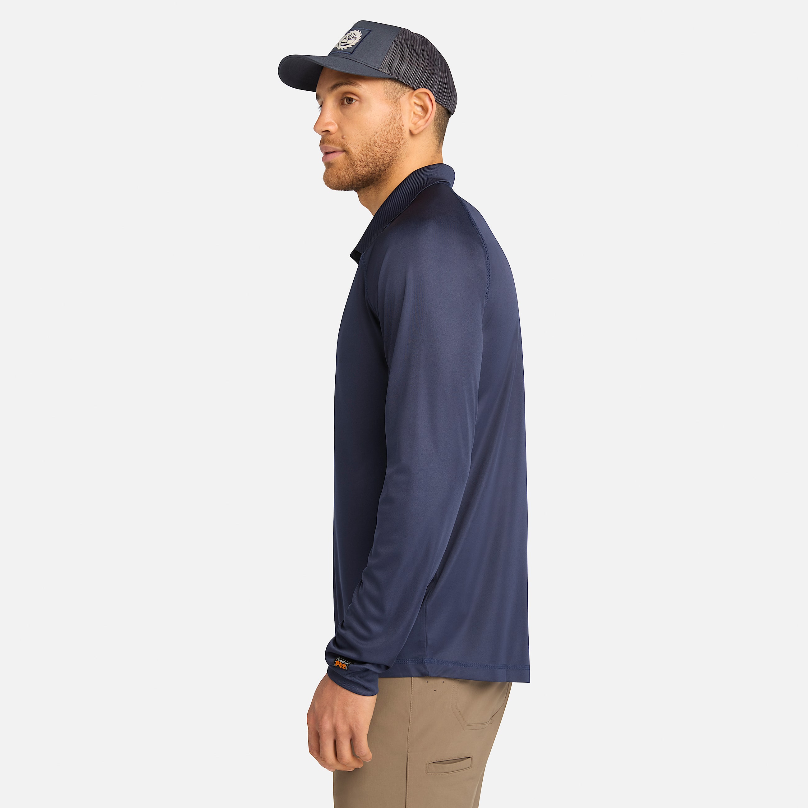 Mens Timberland PRO Wicking Good Long Sleeve Polo TBL Navy ALT8