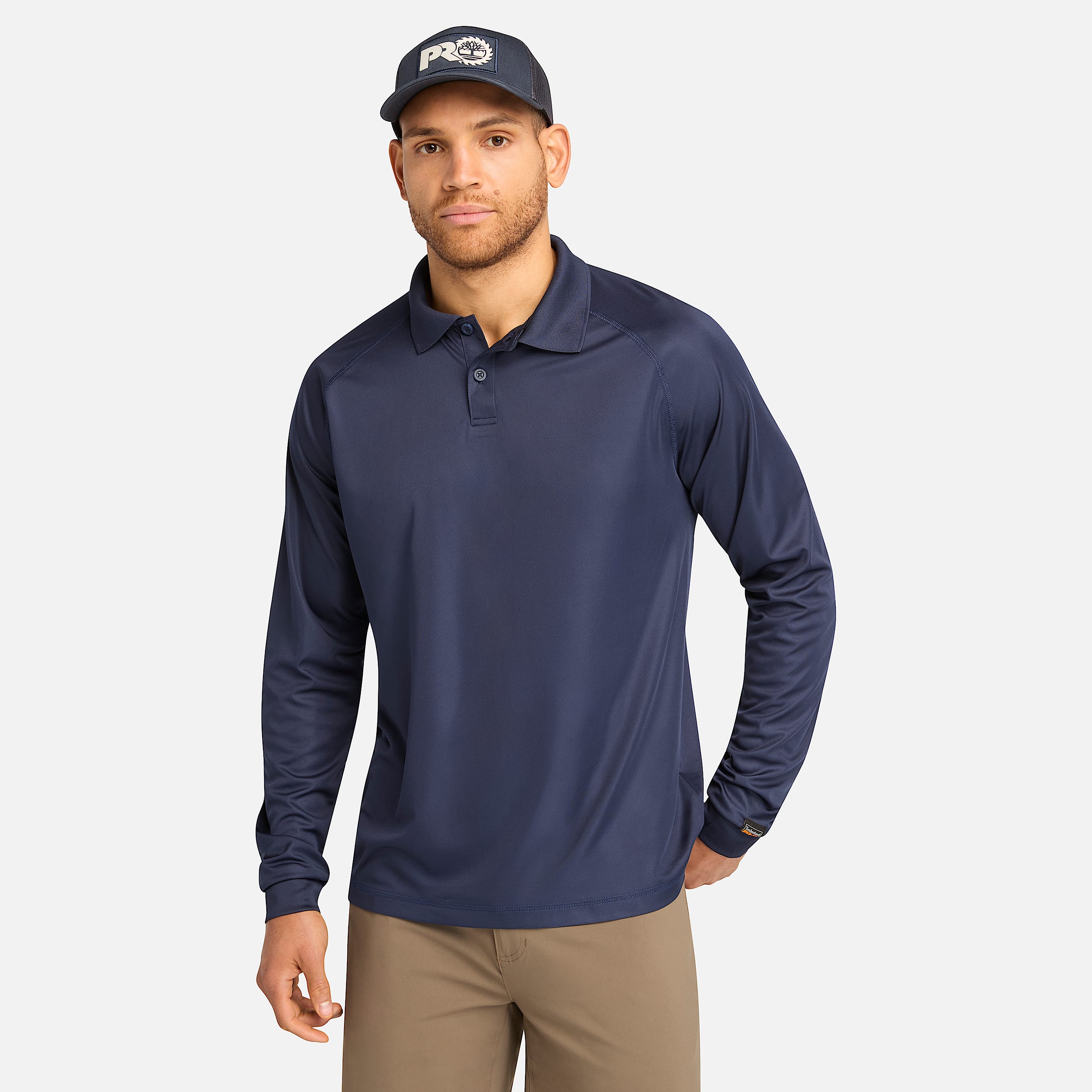 Mens Timberland PRO Wicking Good Long Sleeve Polo TBL Navy HERO