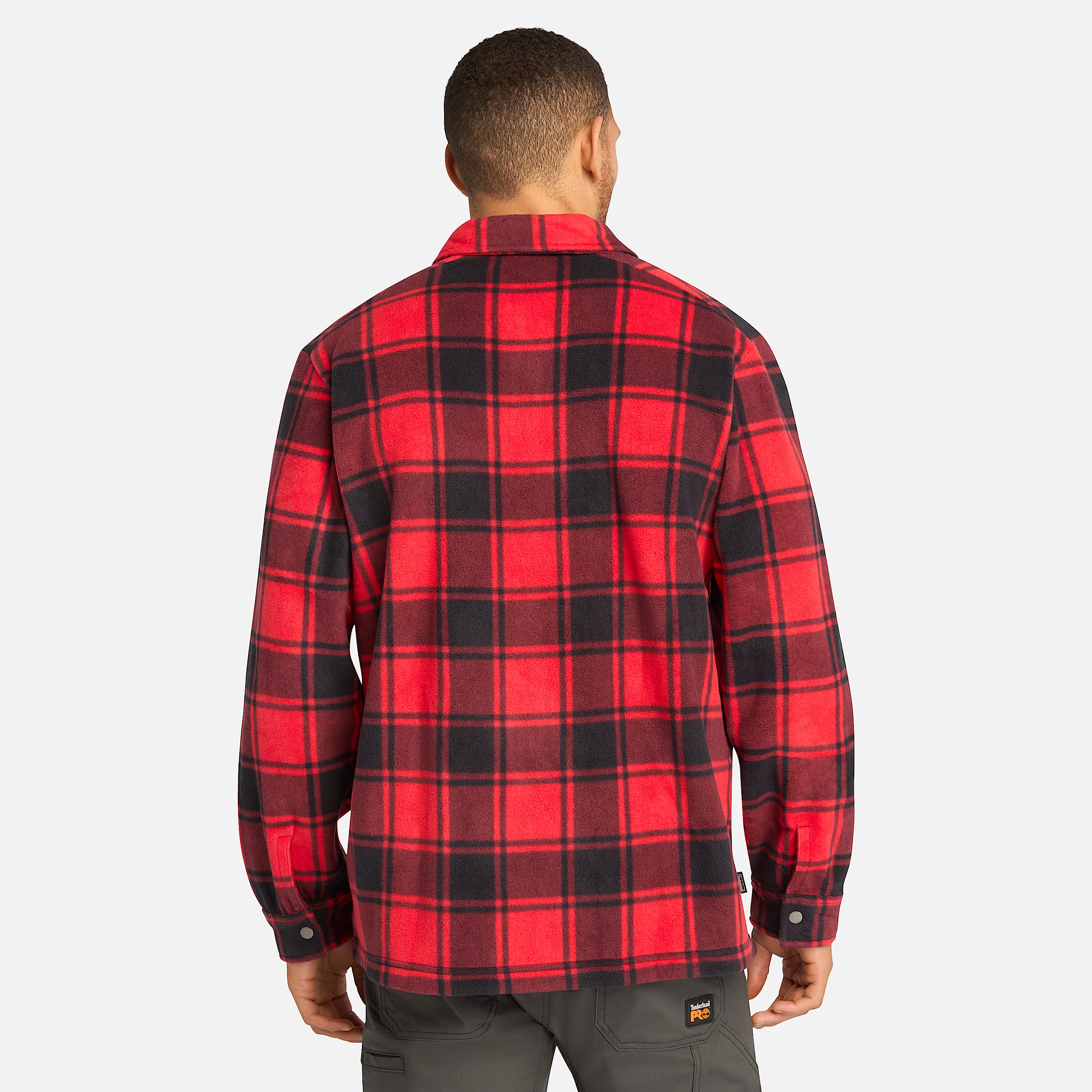Mens Timberland PRO Gritman Check Heavyweight Fleece Shirt TBL Chili Pepper Tartan ALT9