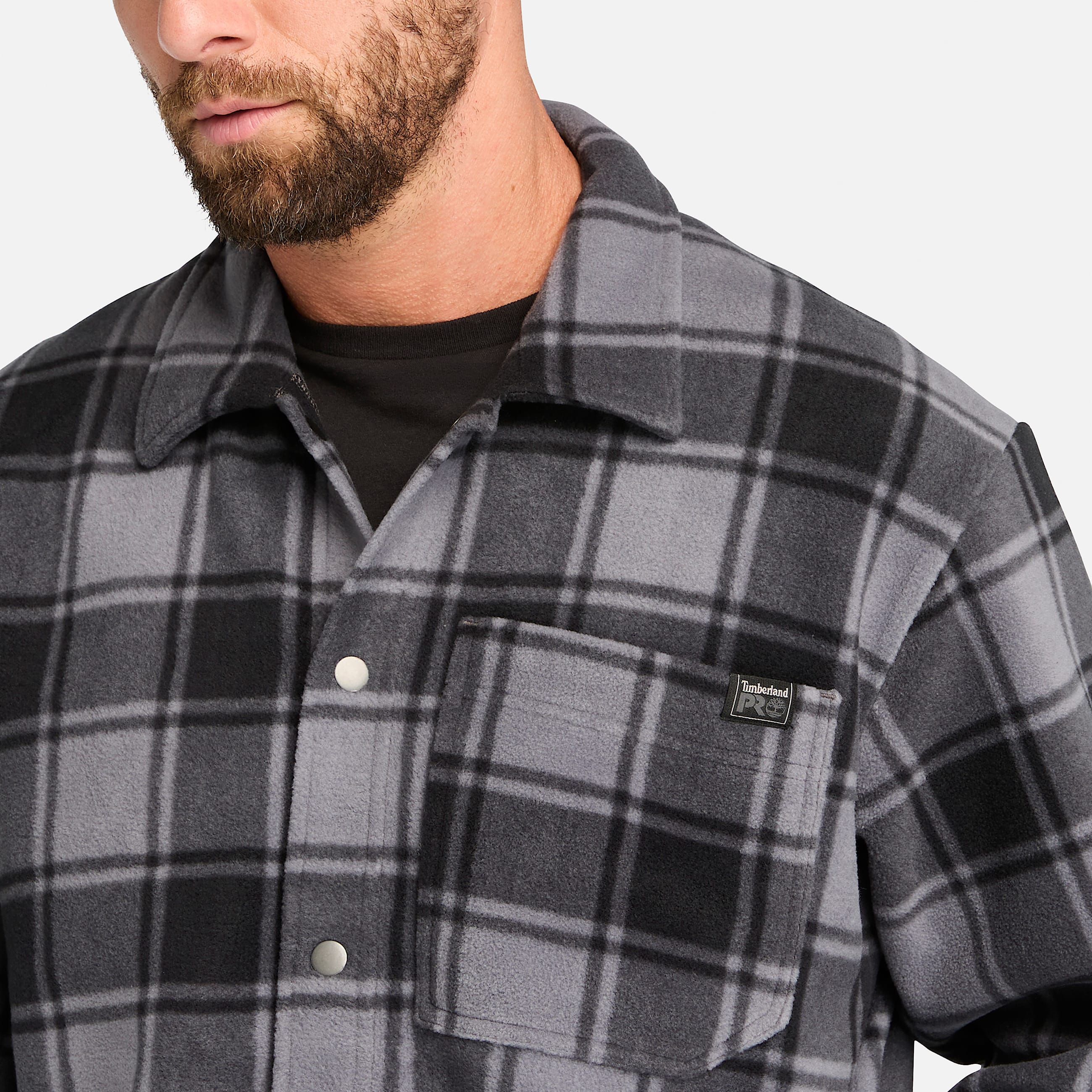 Mens Timberland PRO Gritman Check Heavyweight Fleece Shirt TBL Tornado Tartan ALT2