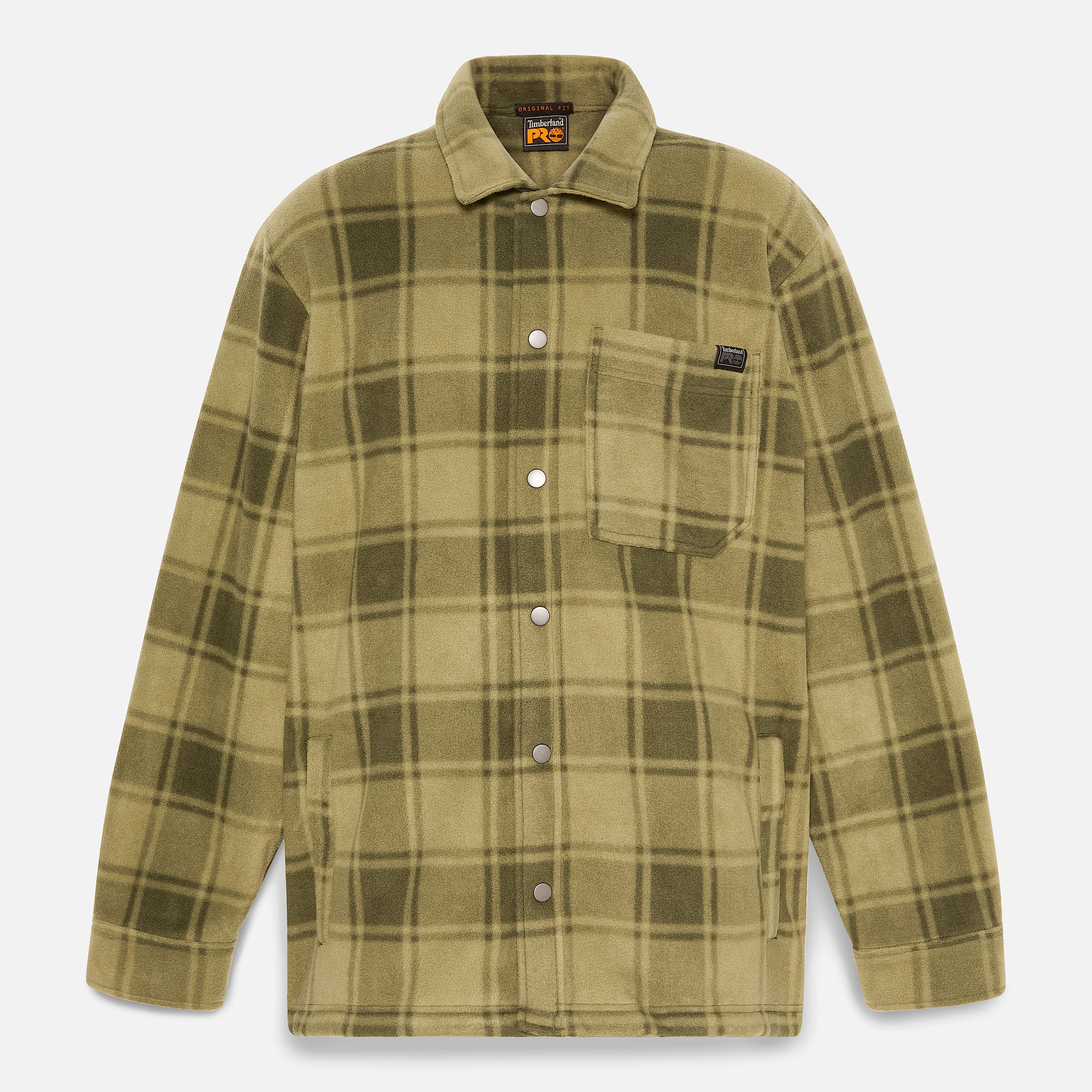 Mens Timberland PRO Gritman Check Heavyweight Fleece Shirt TBL Burnt Olive Tartan ALT10
