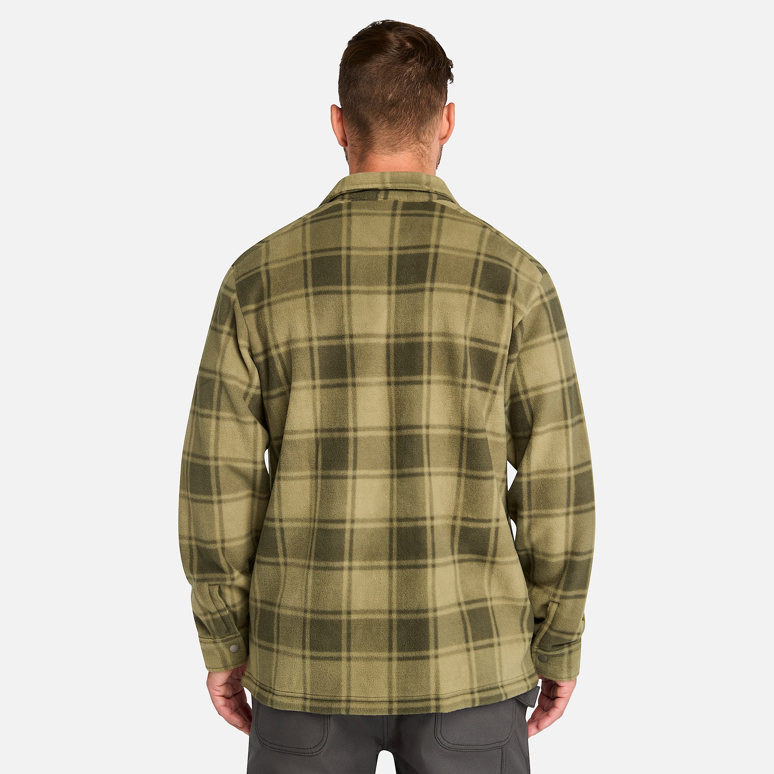 Mens Timberland PRO Gritman Check Heavyweight Fleece Shirt TBL Burnt Olive Tartan ALT9