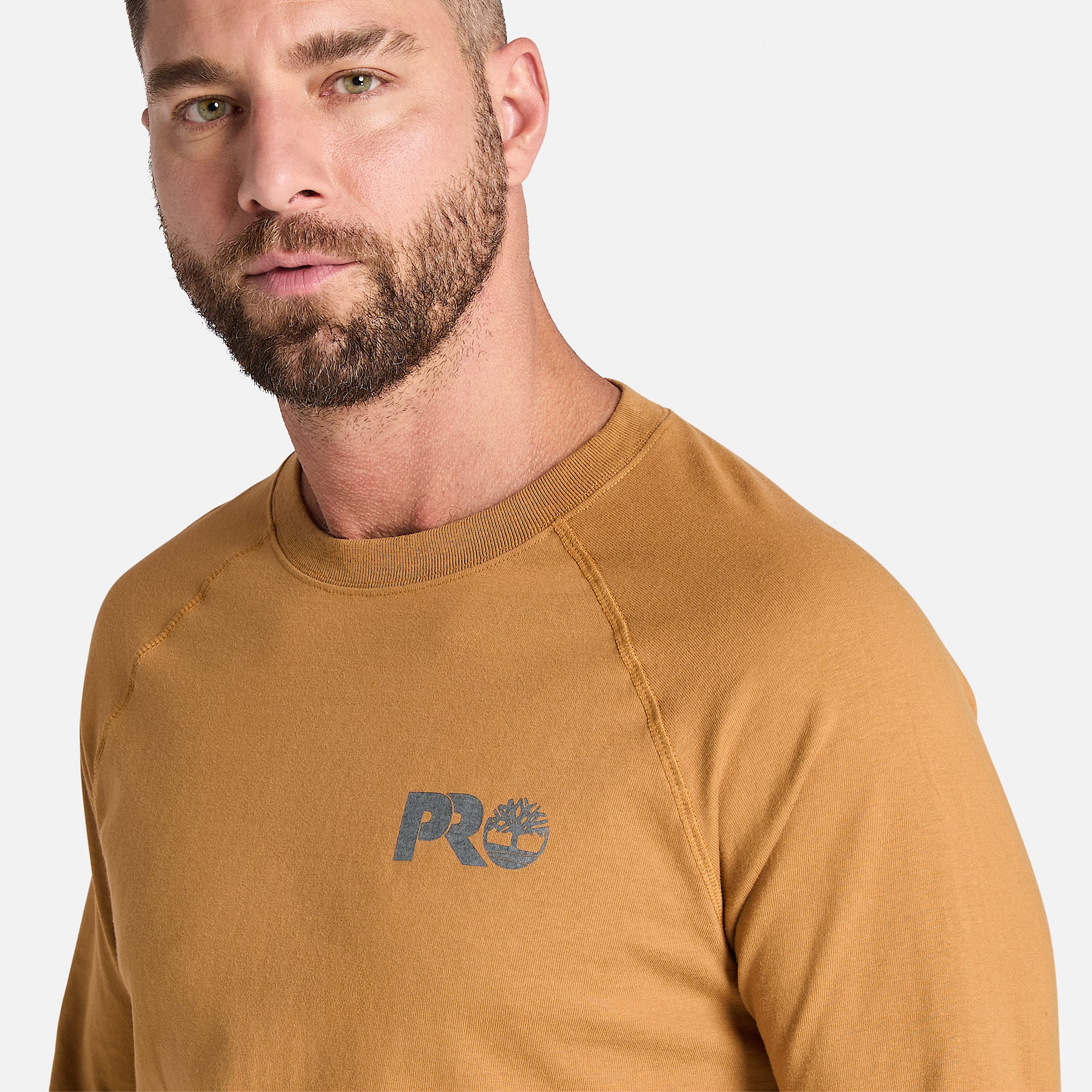 Mens Timberland PRO Core Reflective Logo LongSleeve TShirt TBL Wheat Boot ALT2