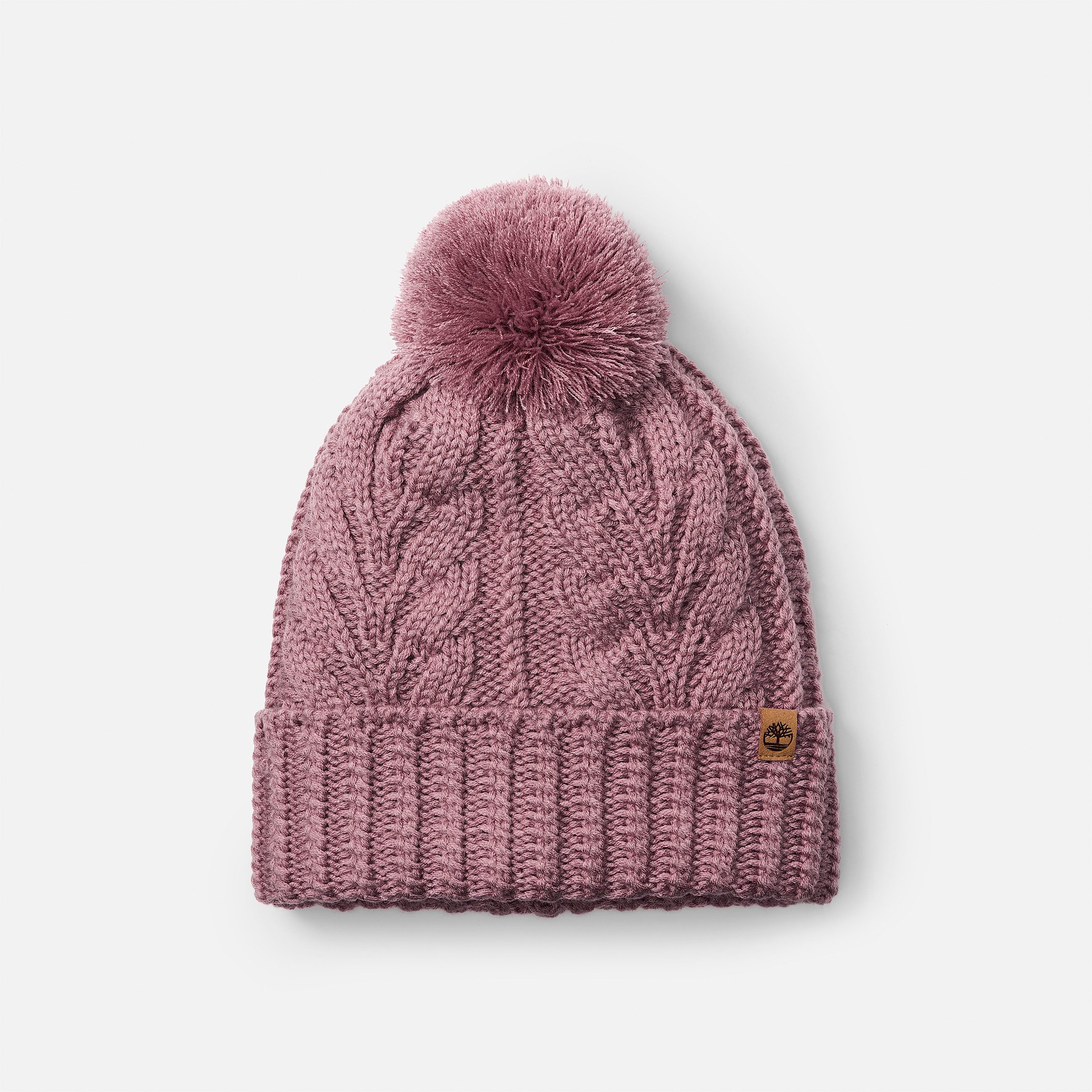 Tuque en tricot torsad avec pompon TBL Mauve nostalgie HERO