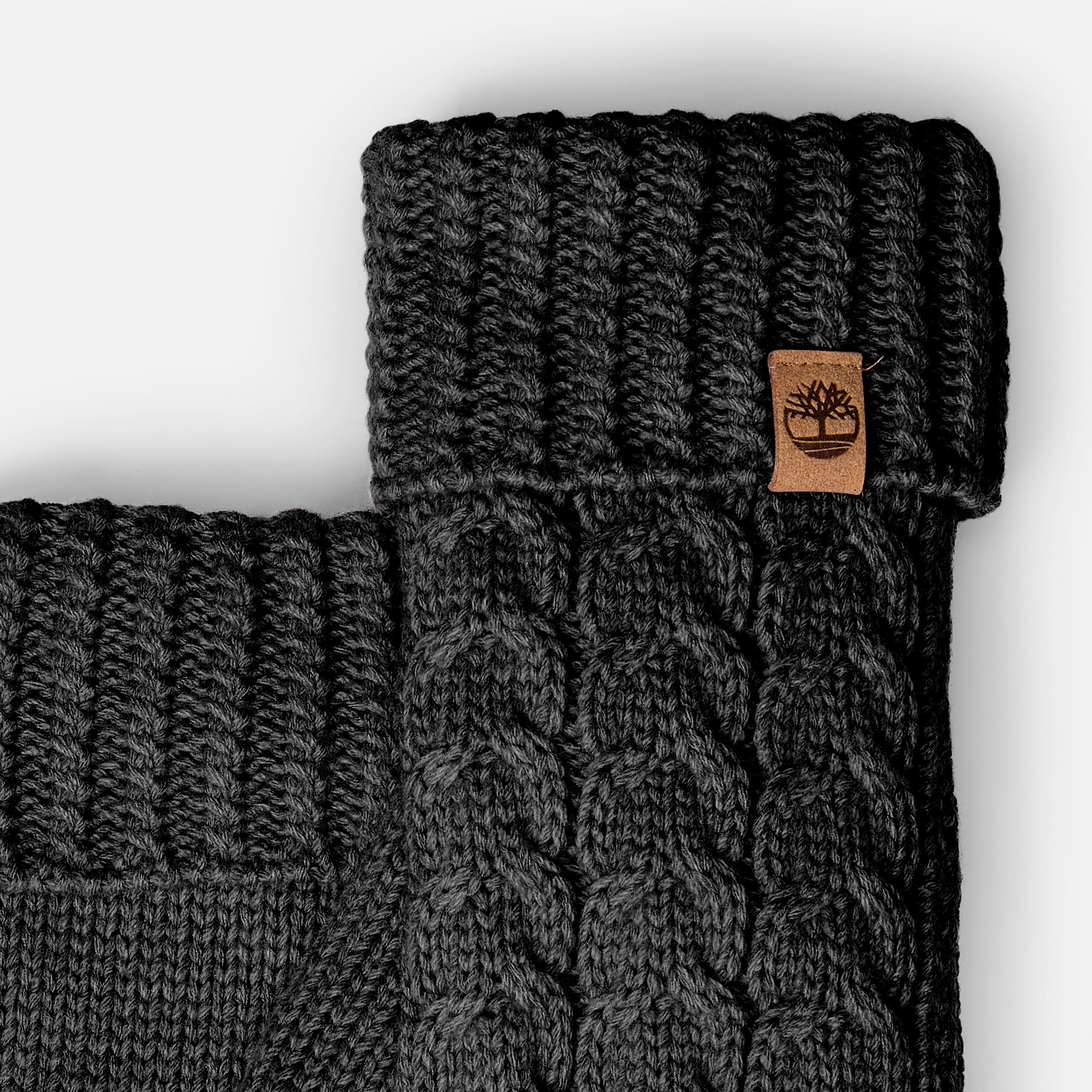 Mitones de punto trenzado para mujer TBL Negro ALT2