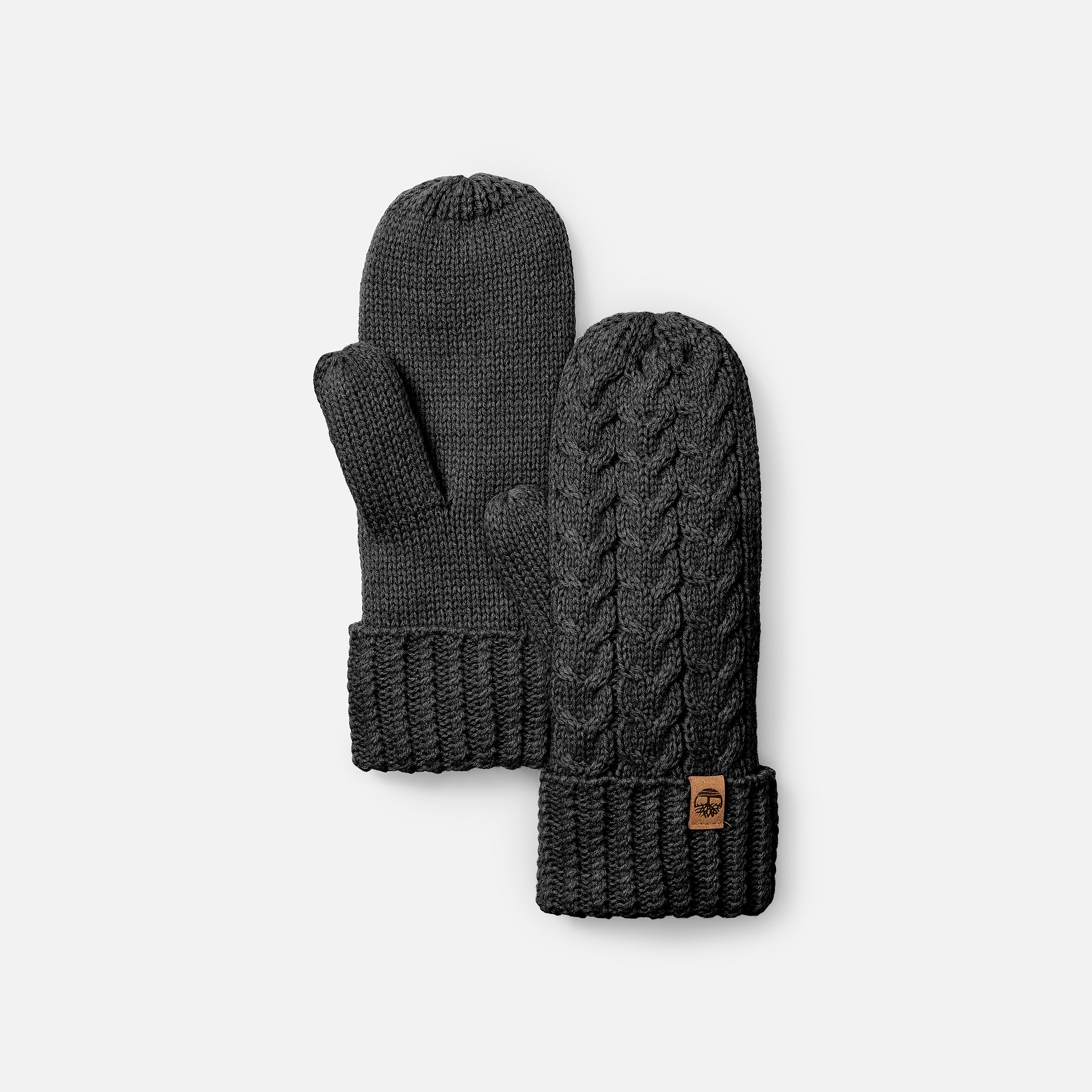 Mitones de punto trenzado para mujer TBL Negro HERO