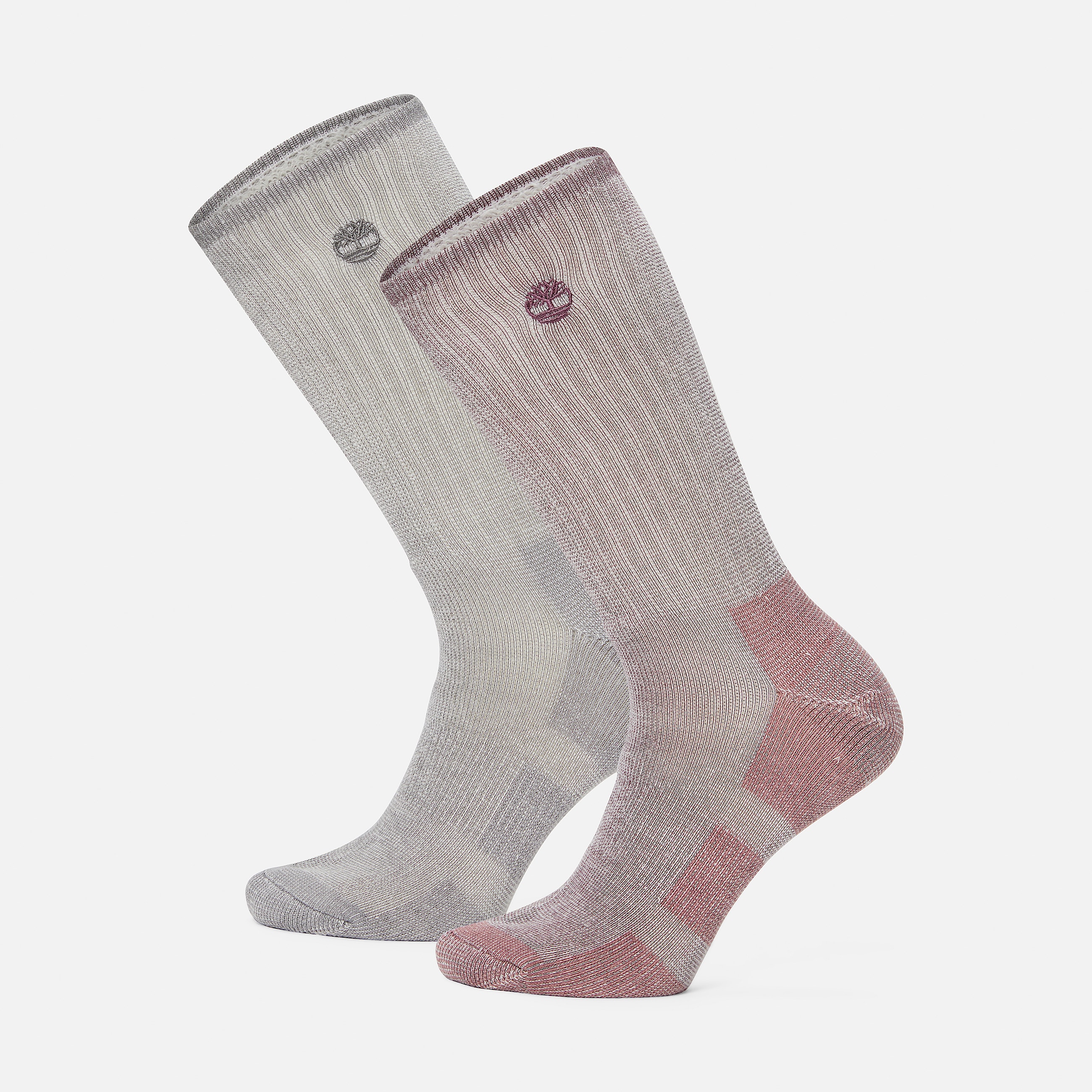 Womens Timberland 2Pack Kittery Full Cushion Boot Crew Sock TBL Formal Grey HERO