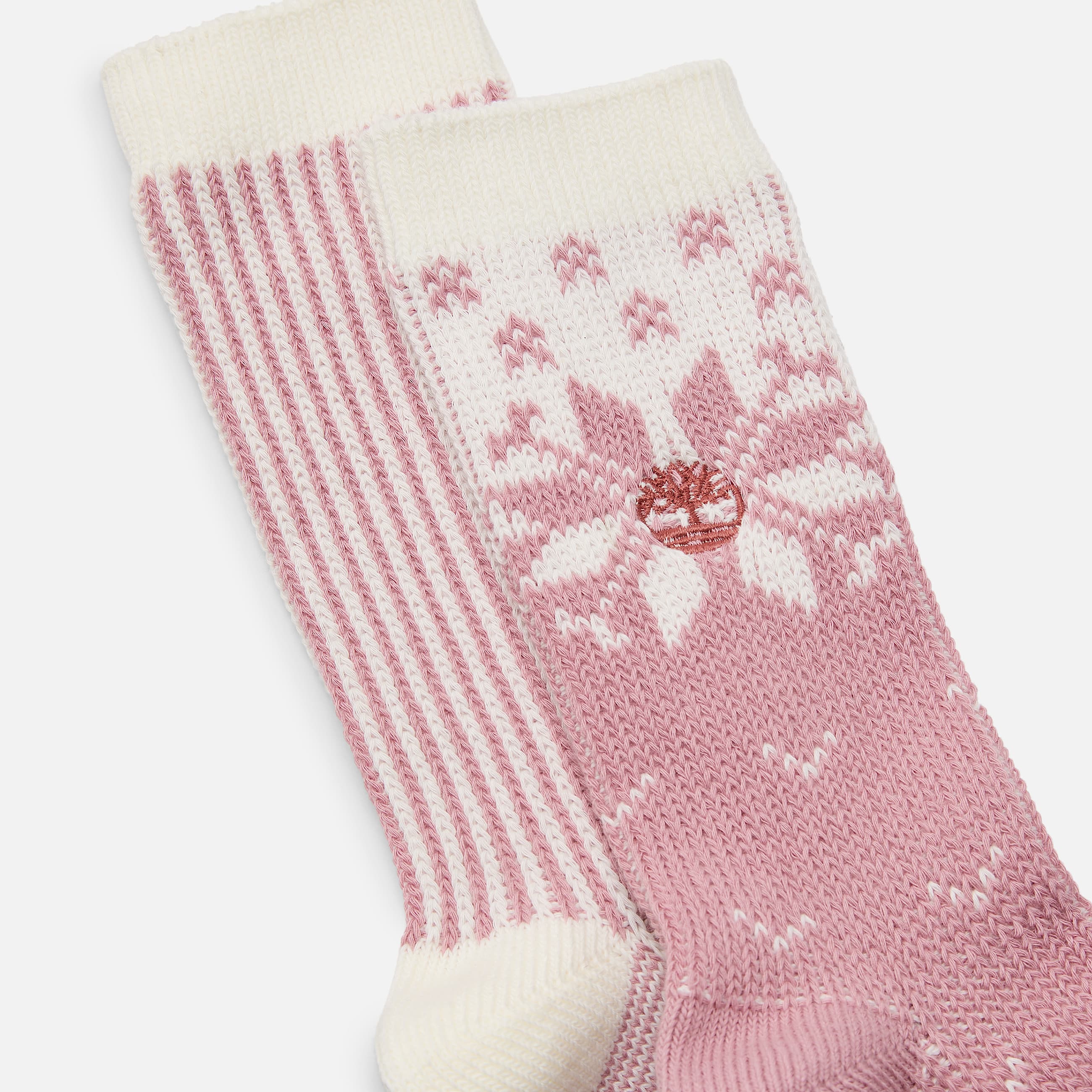 Womens Timberland 2Pack Snowflake Crew Sock TBL Dusty Mauve ALT1