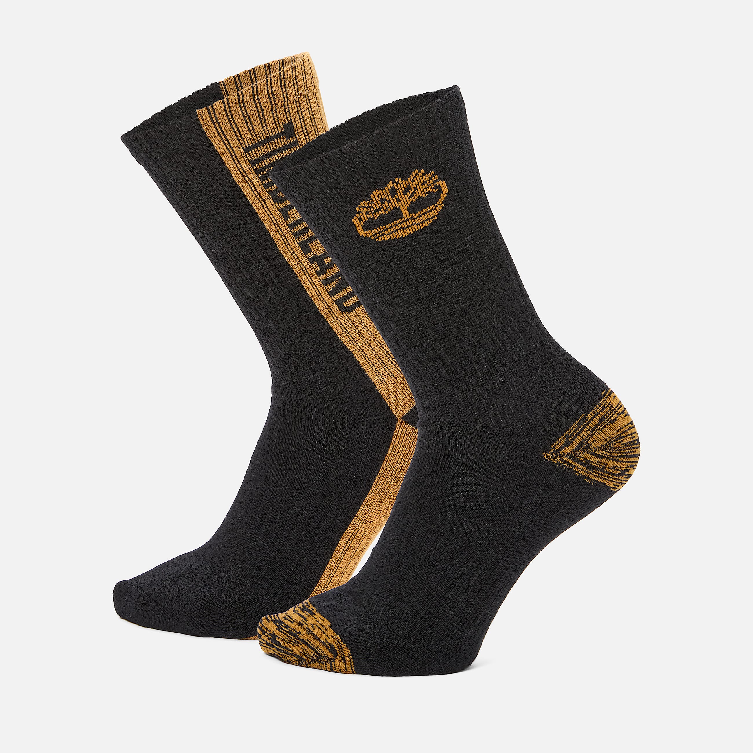 Mens Timberland 2Pack ColorBlock Logo Crew Sock TBL Wheat Boot HERO