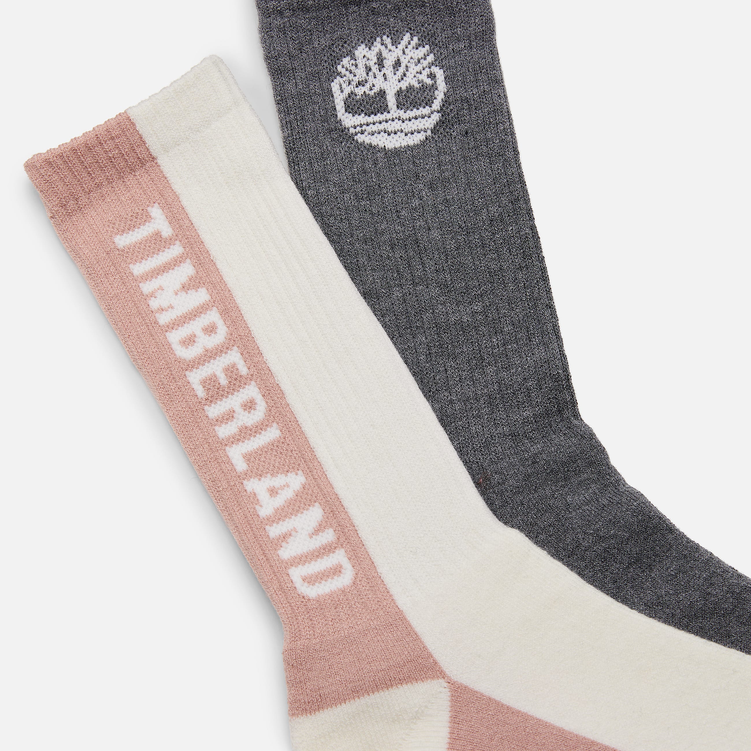 Womens Timberland 2Pack ColorBlock Crew Sock TBL Cameo Rose ALT1