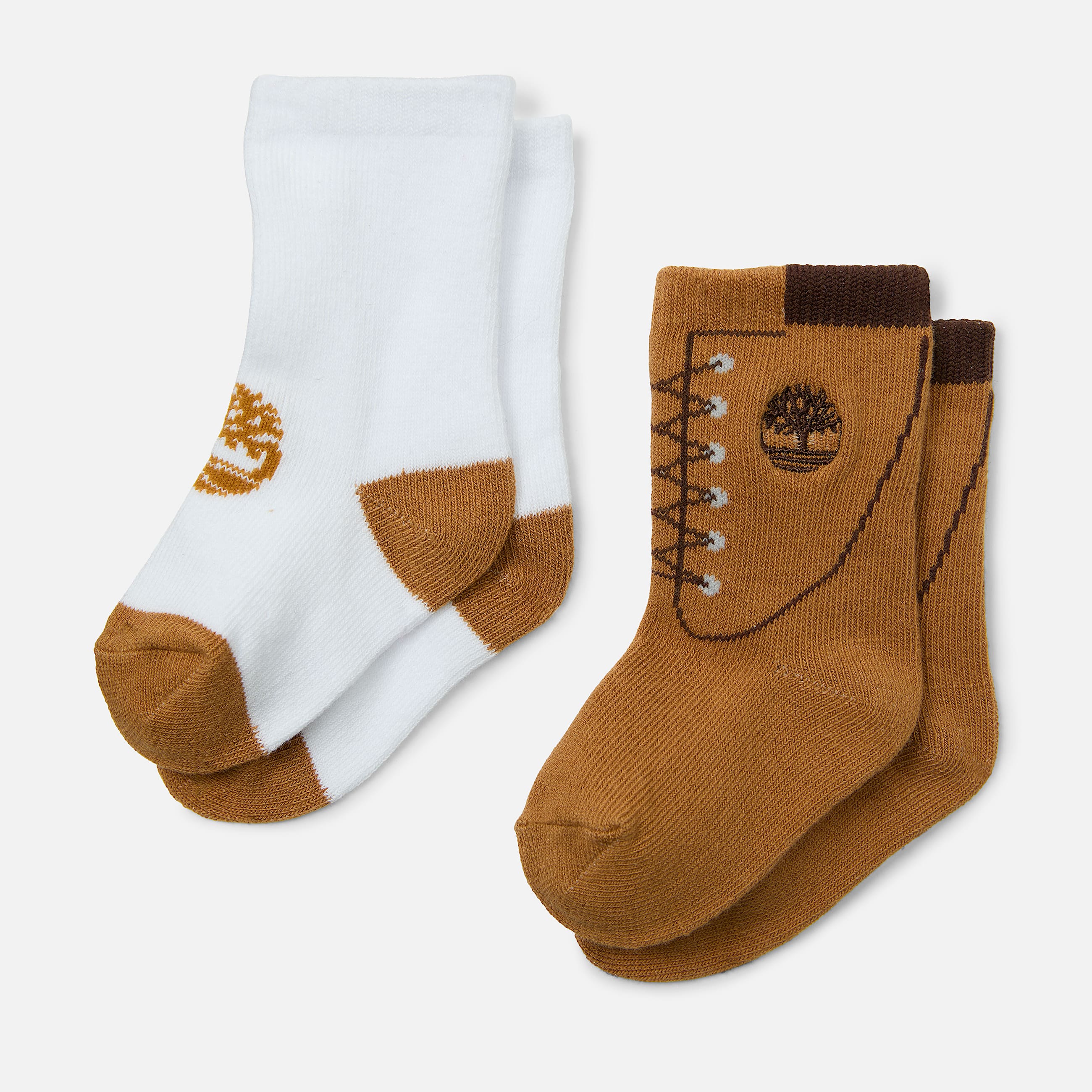 Infant Timberland 2Pack Boot Sock TBL Wheat HERO