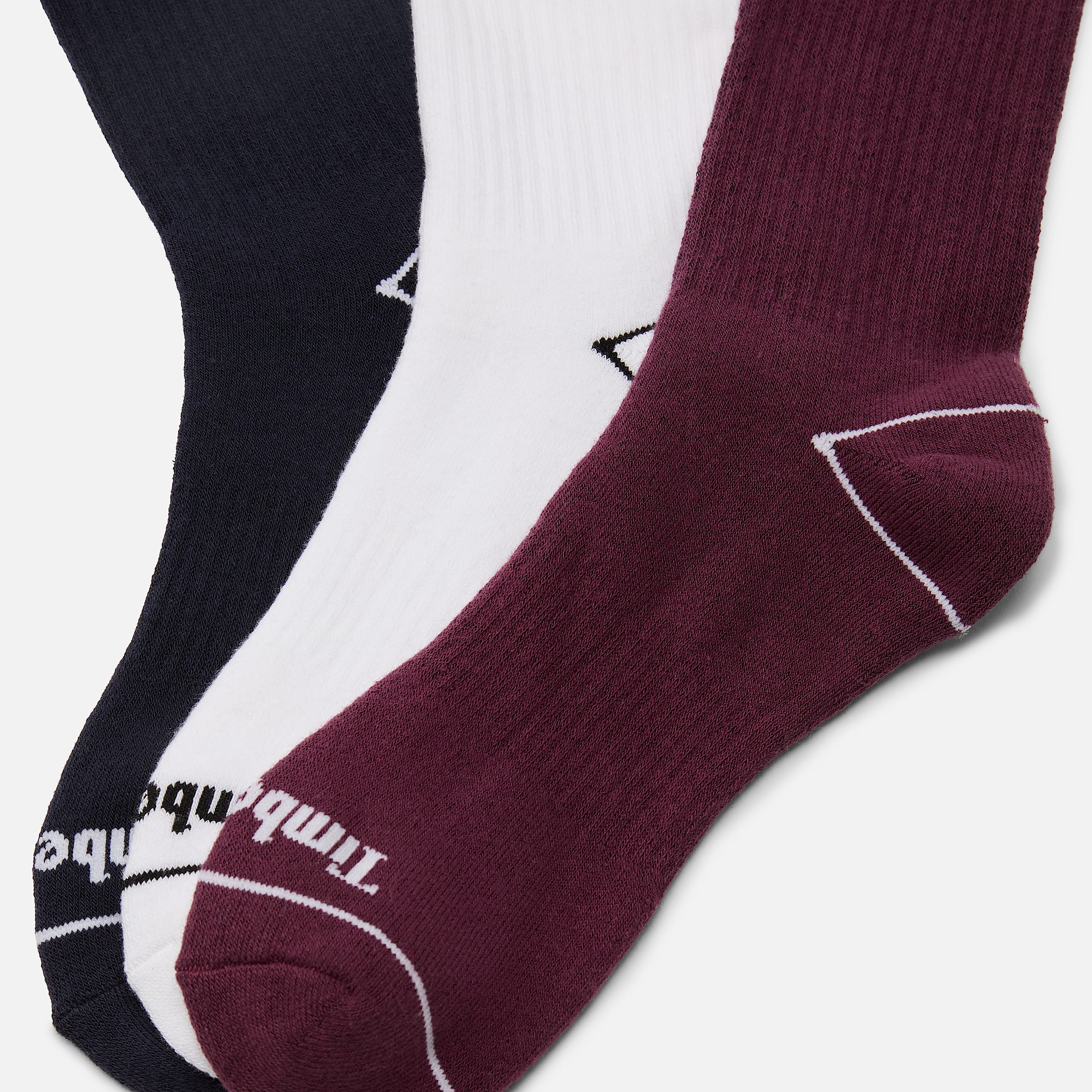 Bowden 3Pack Full Cushion Crew Sock TBL Burgundy ALT1