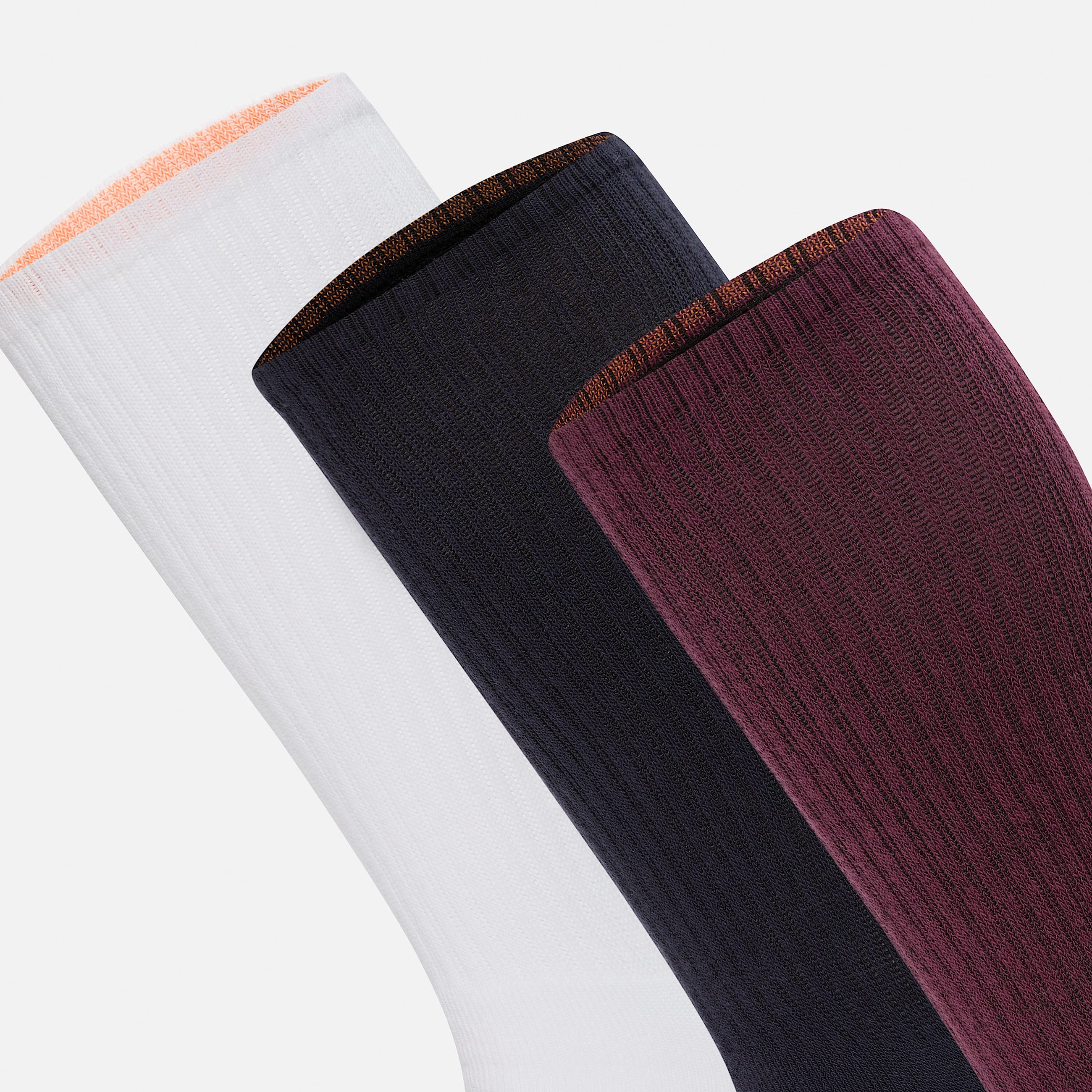 Bowden 3Pack Full Cushion Crew Sock TBL Burgundy ALT2