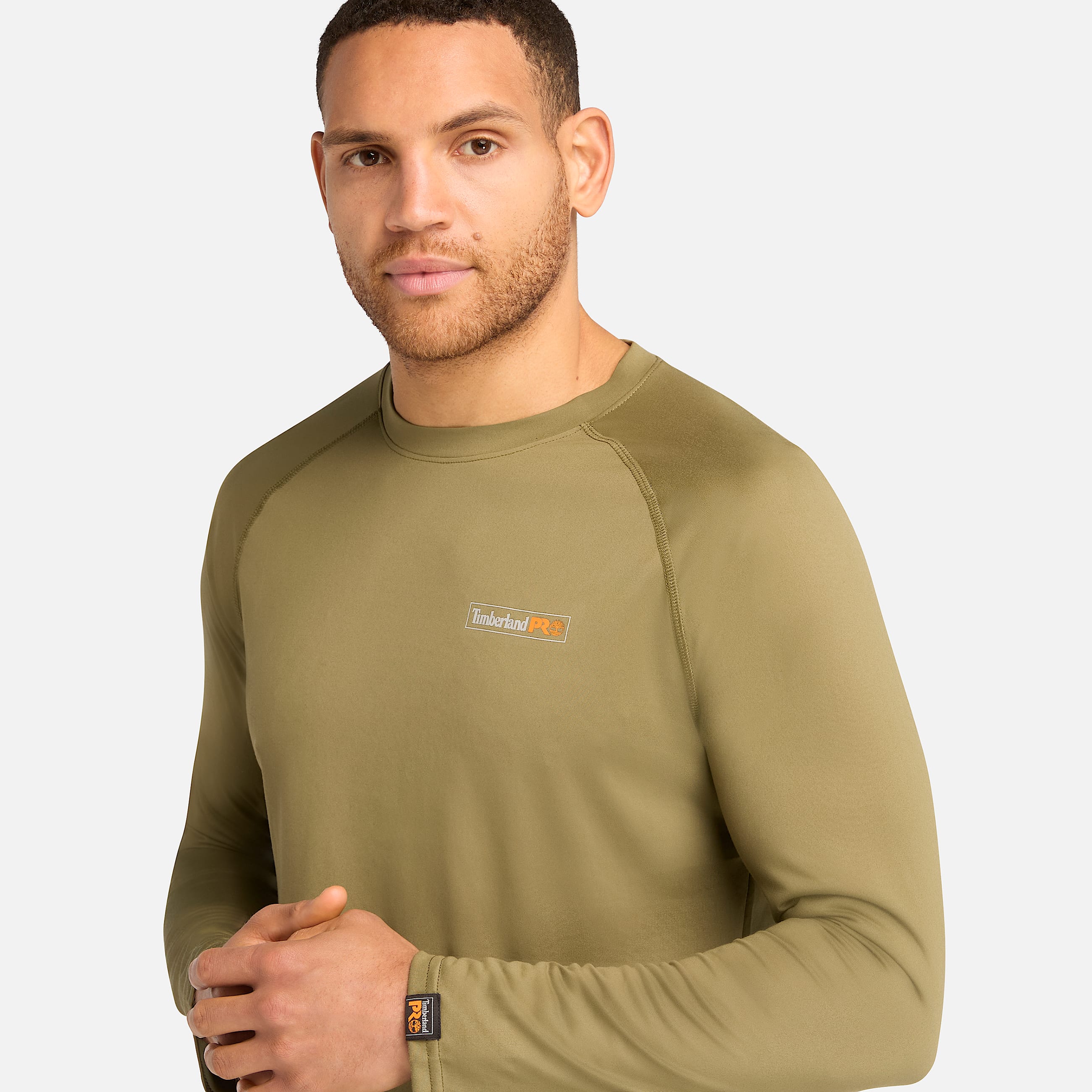 Mens Timberland PRO Wicking Good Sport LongSleeve TShirt TBL Burnt Olive ALT2