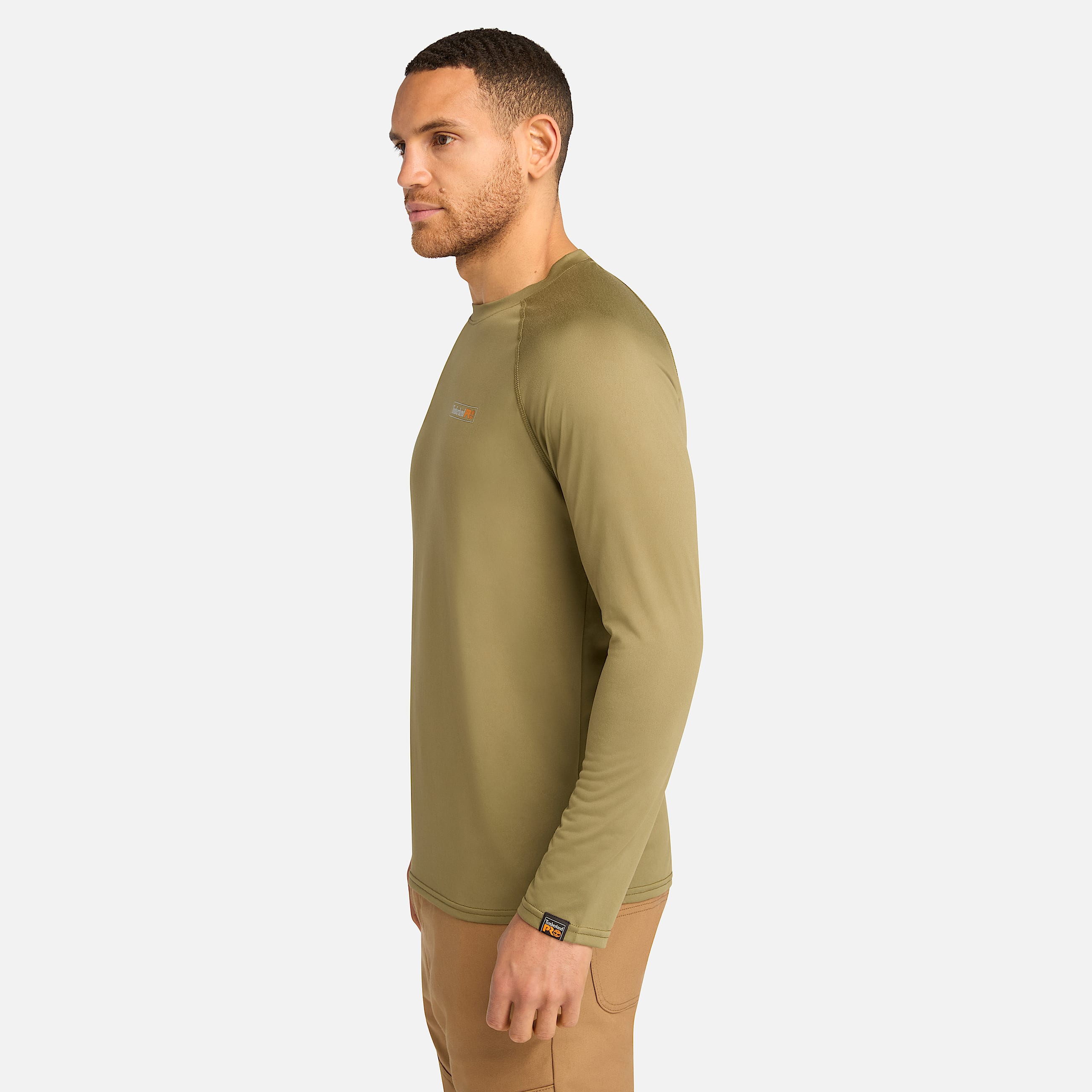 Mens Timberland PRO Wicking Good Sport LongSleeve TShirt TBL Burnt Olive ALT8