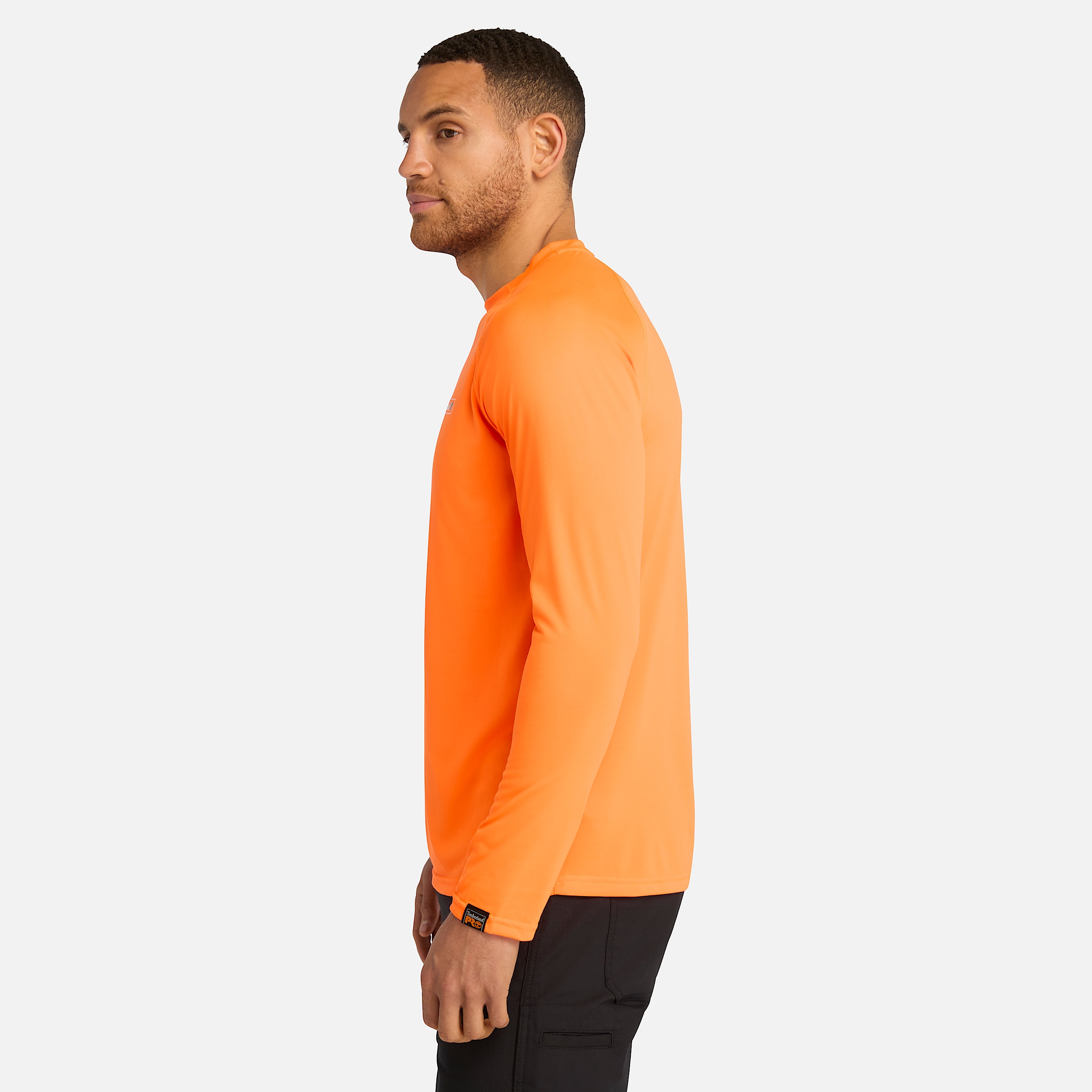 Mens Timberland PRO Wicking Good Sport LongSleeve TShirt TBL Bright Orange ALT8