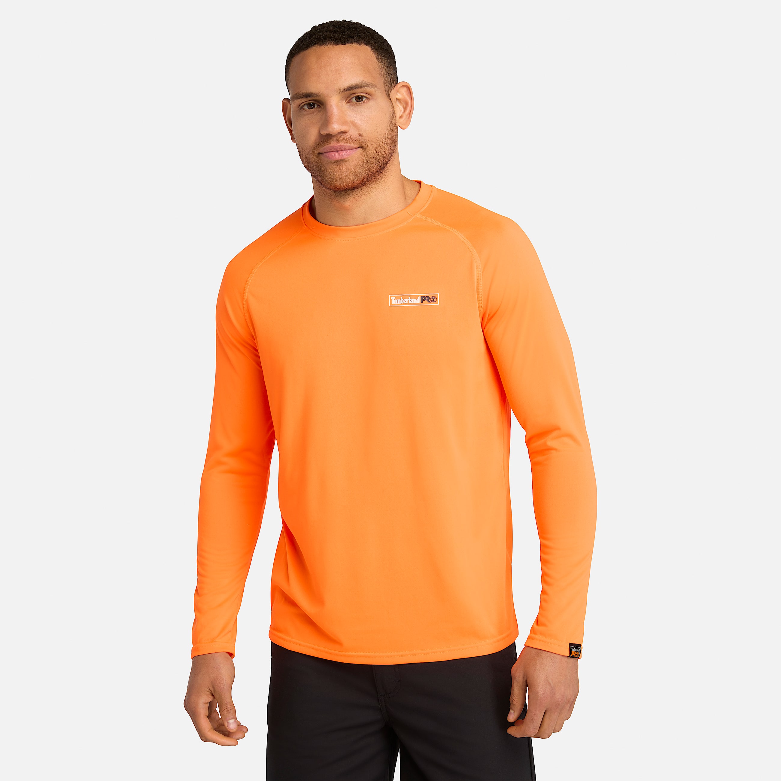 Mens Timberland PRO Wicking Good Sport LongSleeve TShirt TBL Bright Orange HERO