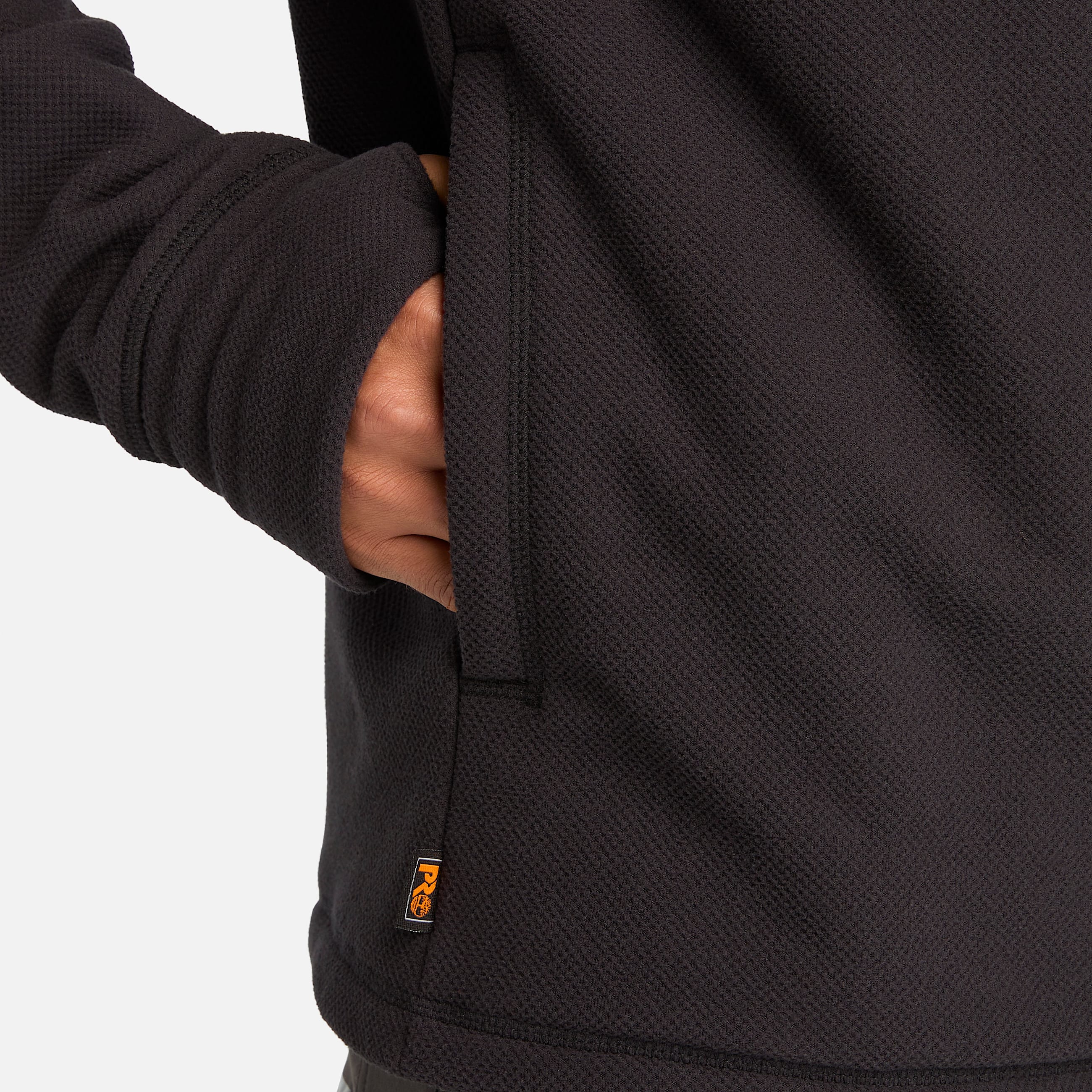 Mens Timberland PRO Irvine 14Zip Waffle Fleece Jacket TBL Black ALT3