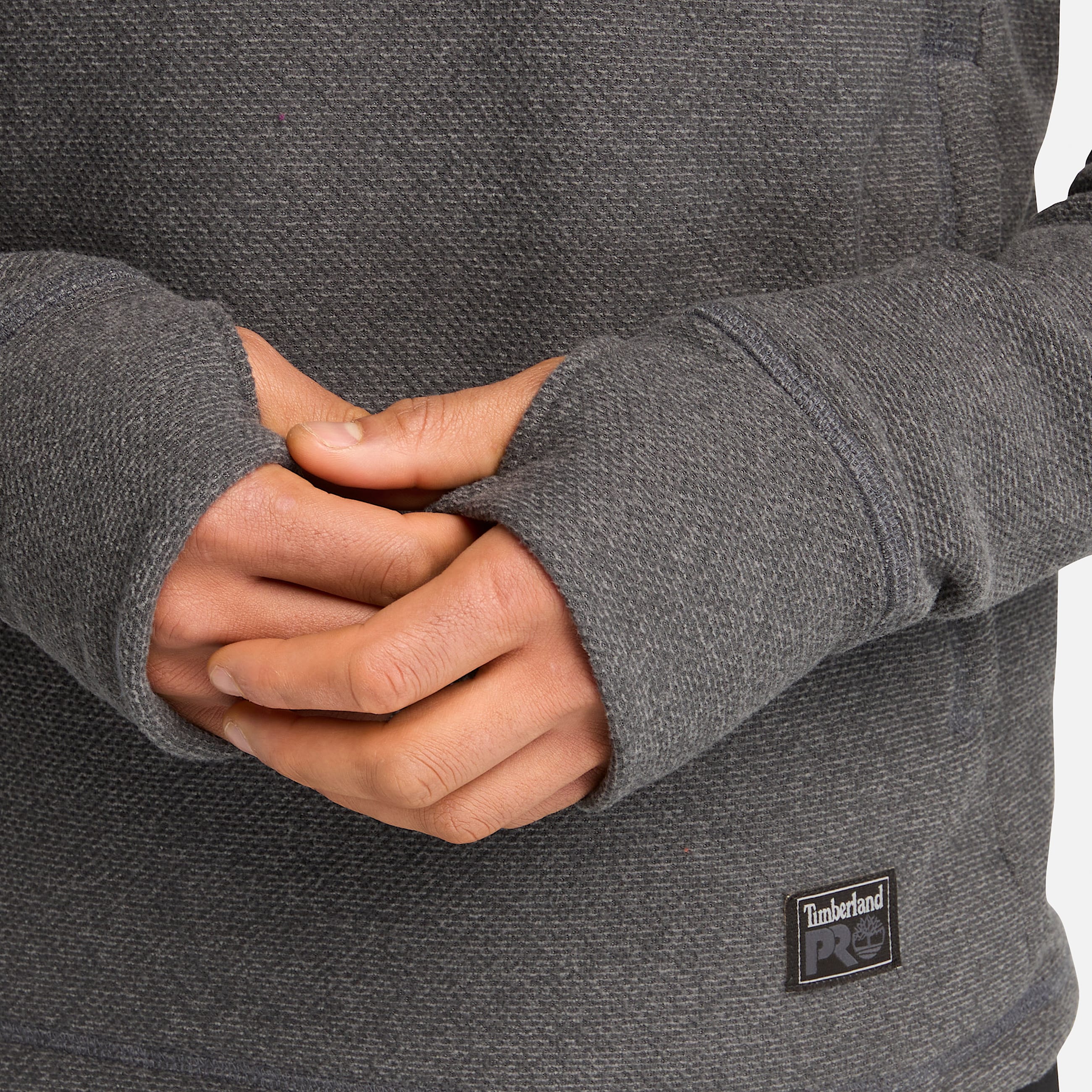 Mens Timberland PRO Irvine 14Zip Waffle Fleece Jacket TBL Asphalt Grey Heather ALT2