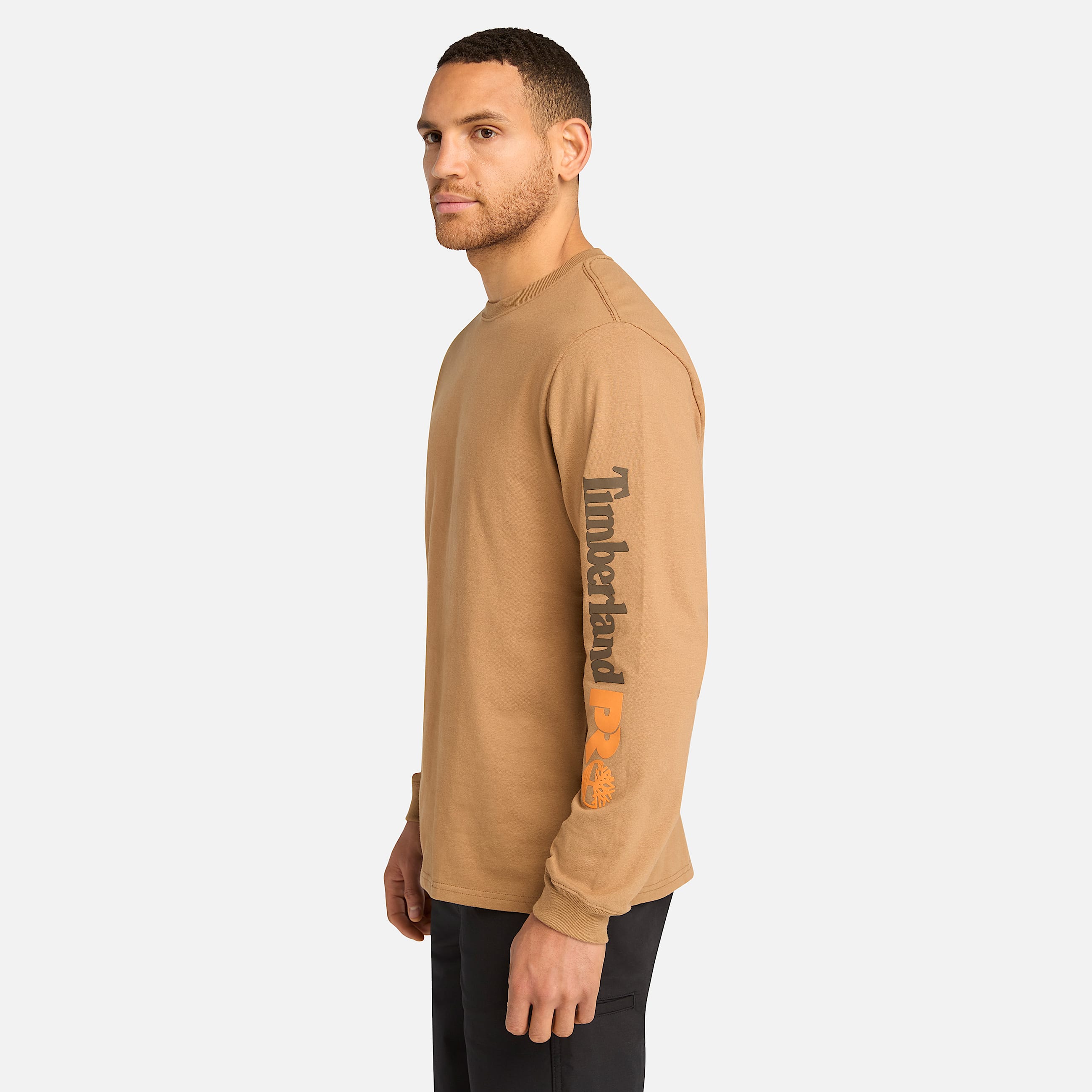 Mens Timberland PRO Core Logo LongSleeve TShirt TBL Dark Wheat ALT8