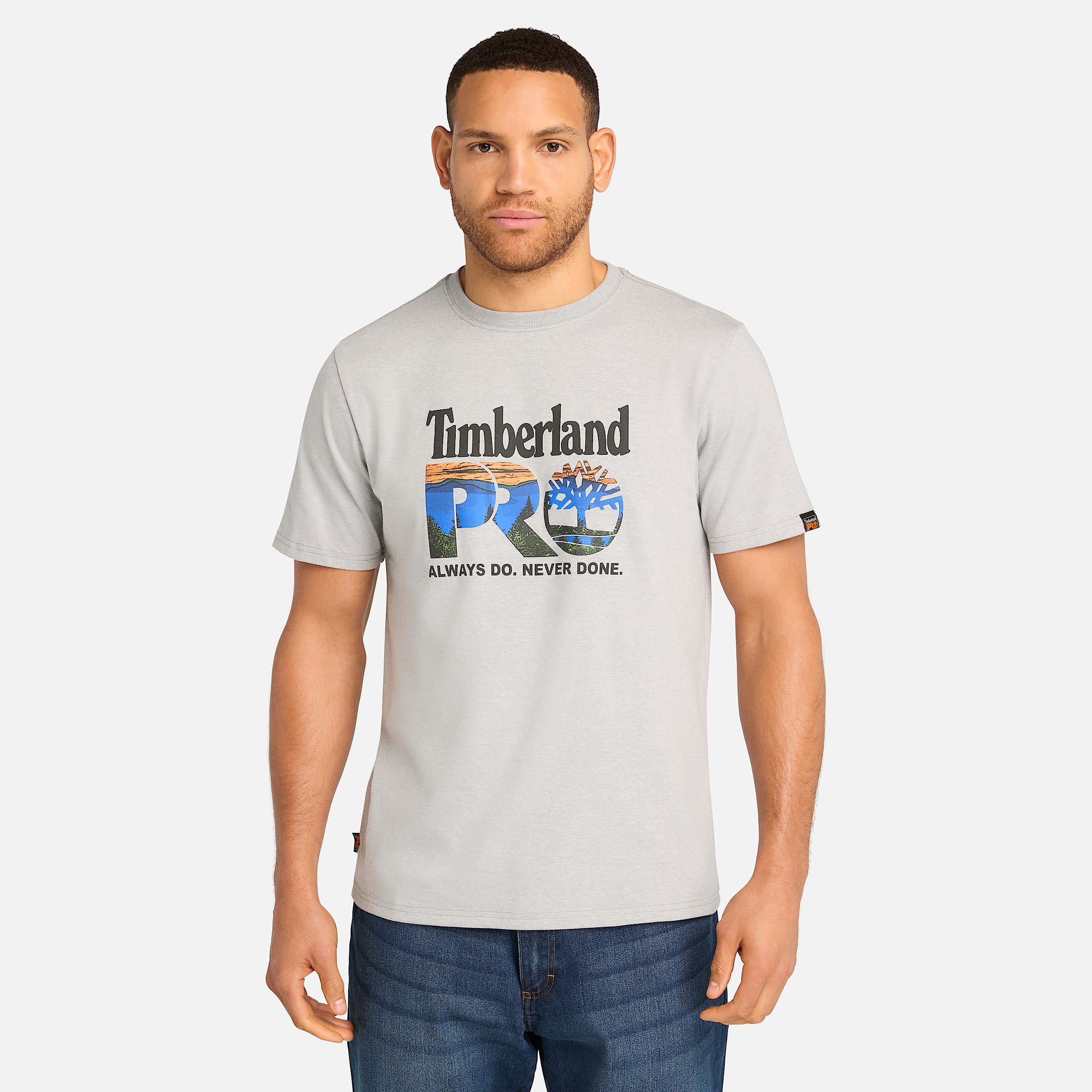 Mens Timberland PRO Core Logo TShirt TBL Medium Grey Heather HERO