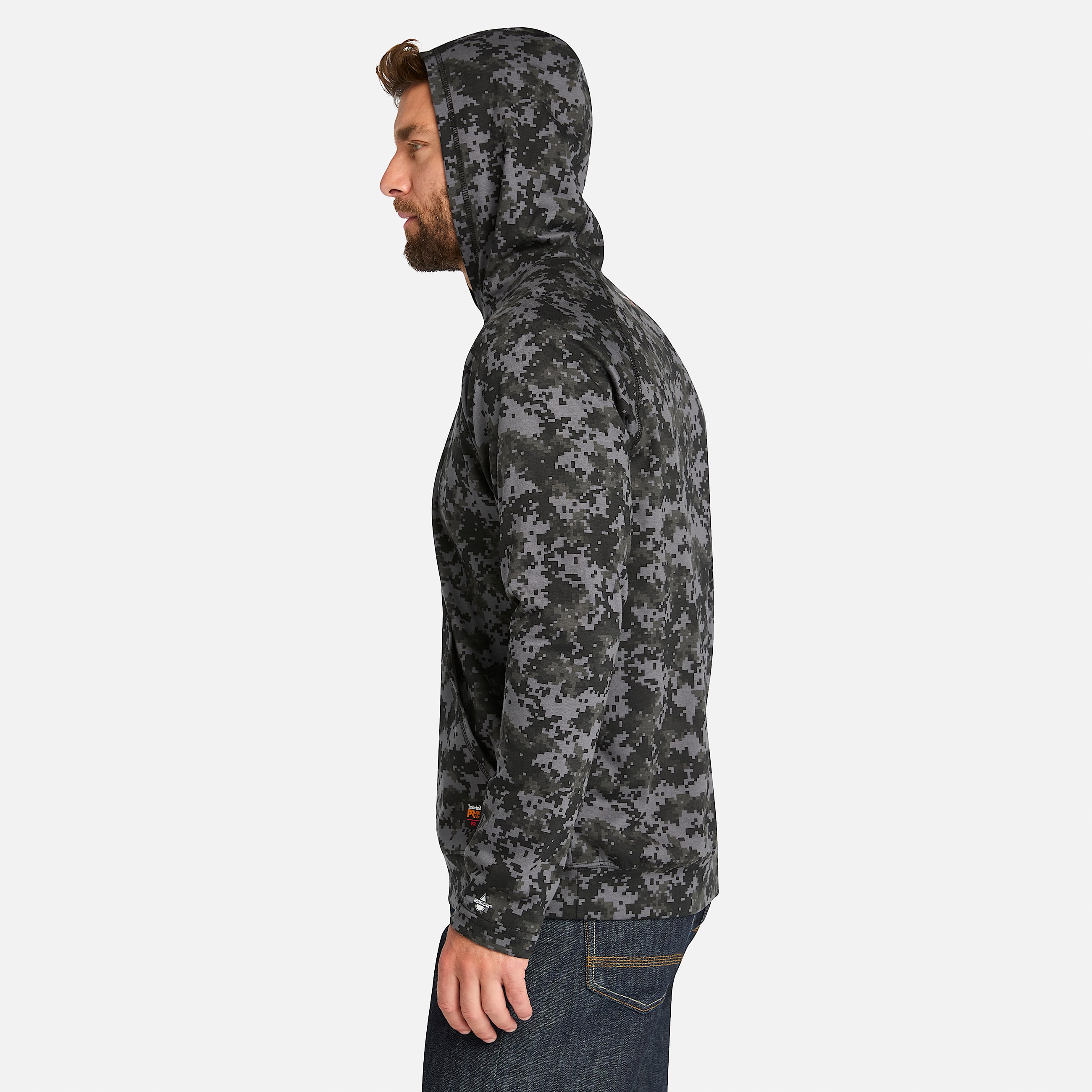 Mens Timberland PRO Cotton Core FlameResistant Hoodie TBL Black Digital Print ALT8