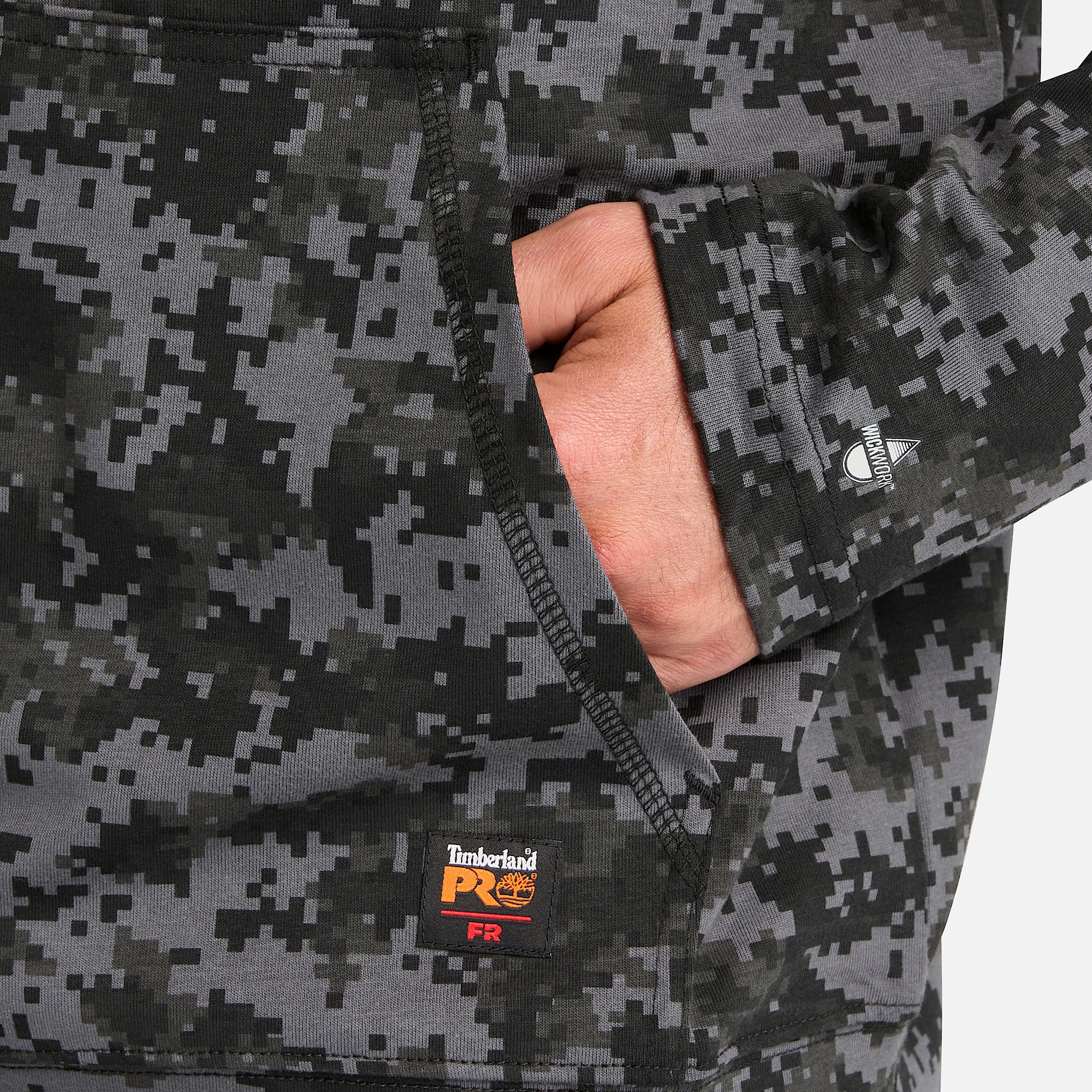 Mens Timberland PRO Cotton Core FlameResistant Hoodie TBL Black Digital Print ALT2