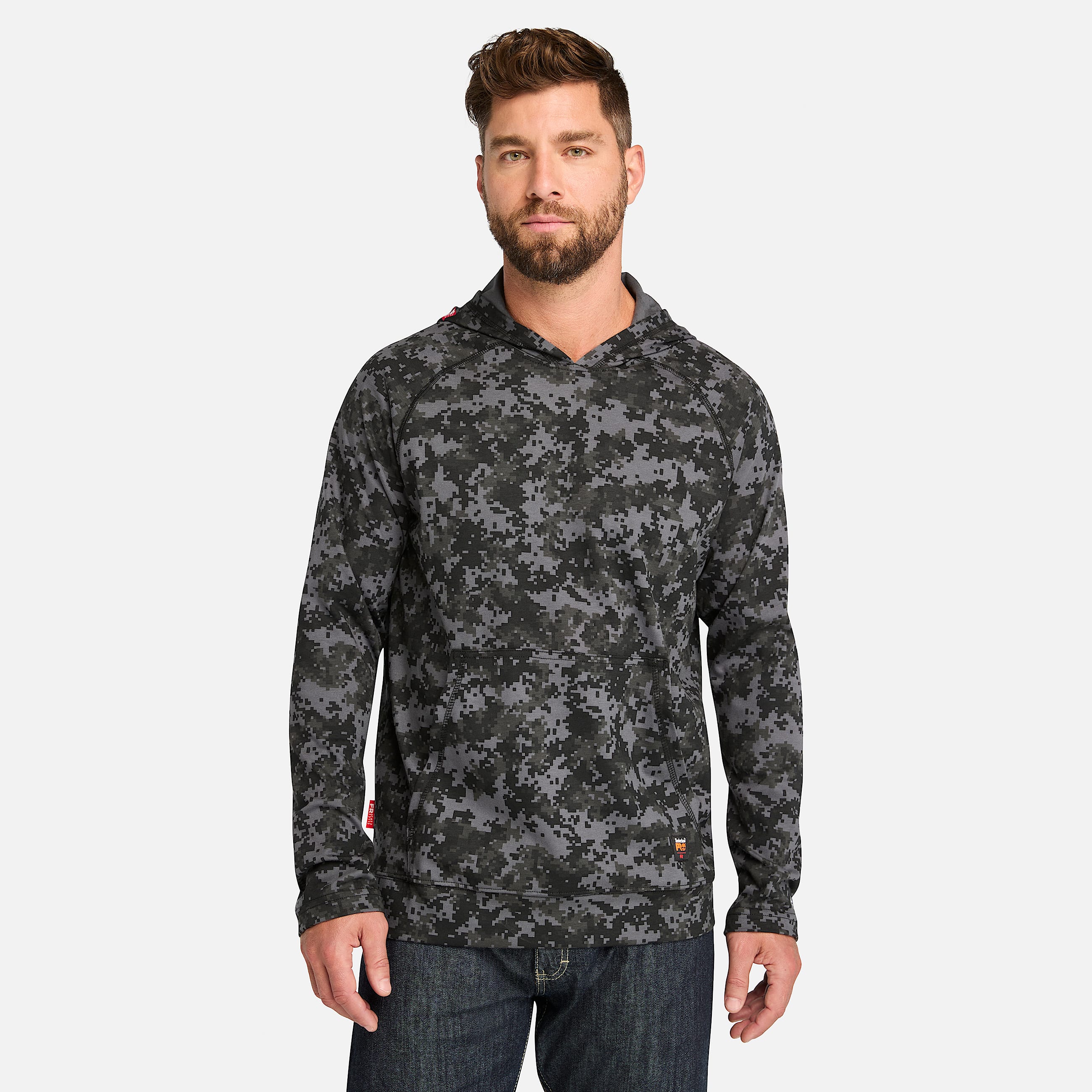 Mens Timberland PRO Cotton Core FlameResistant Hoodie TBL Black Digital Print HERO